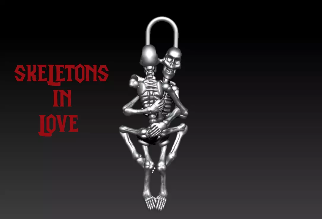 Skeletons in Love Original Funny Trinket 3D print model