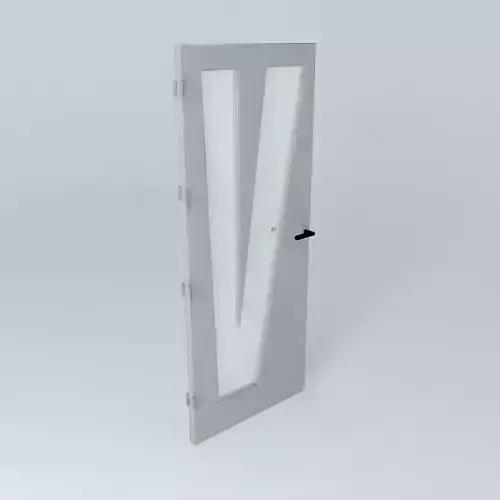 Letter V 3D door very detail with glass lock and hinger