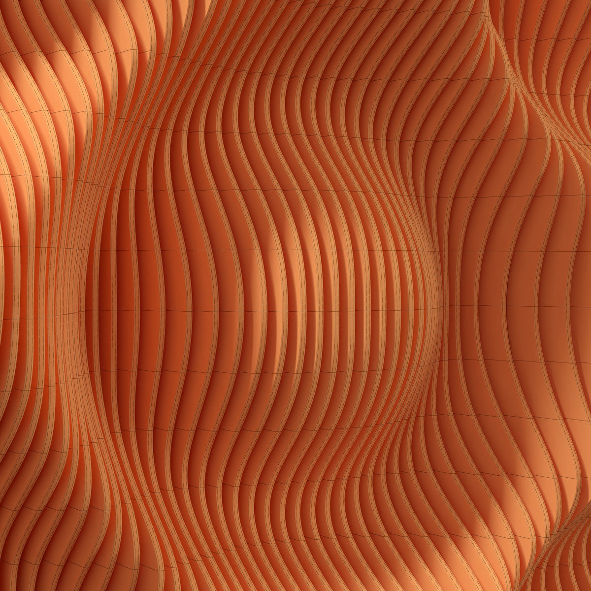 Parametric wood panel Wave n2 3D model_14