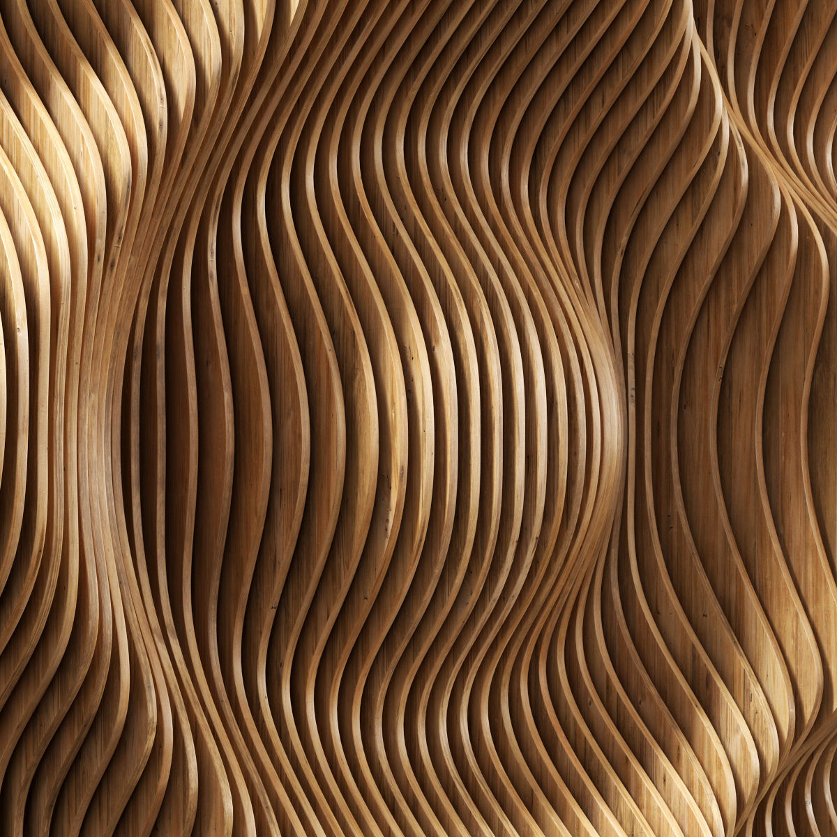 Parametric wood panel Wave n2 3D model_10