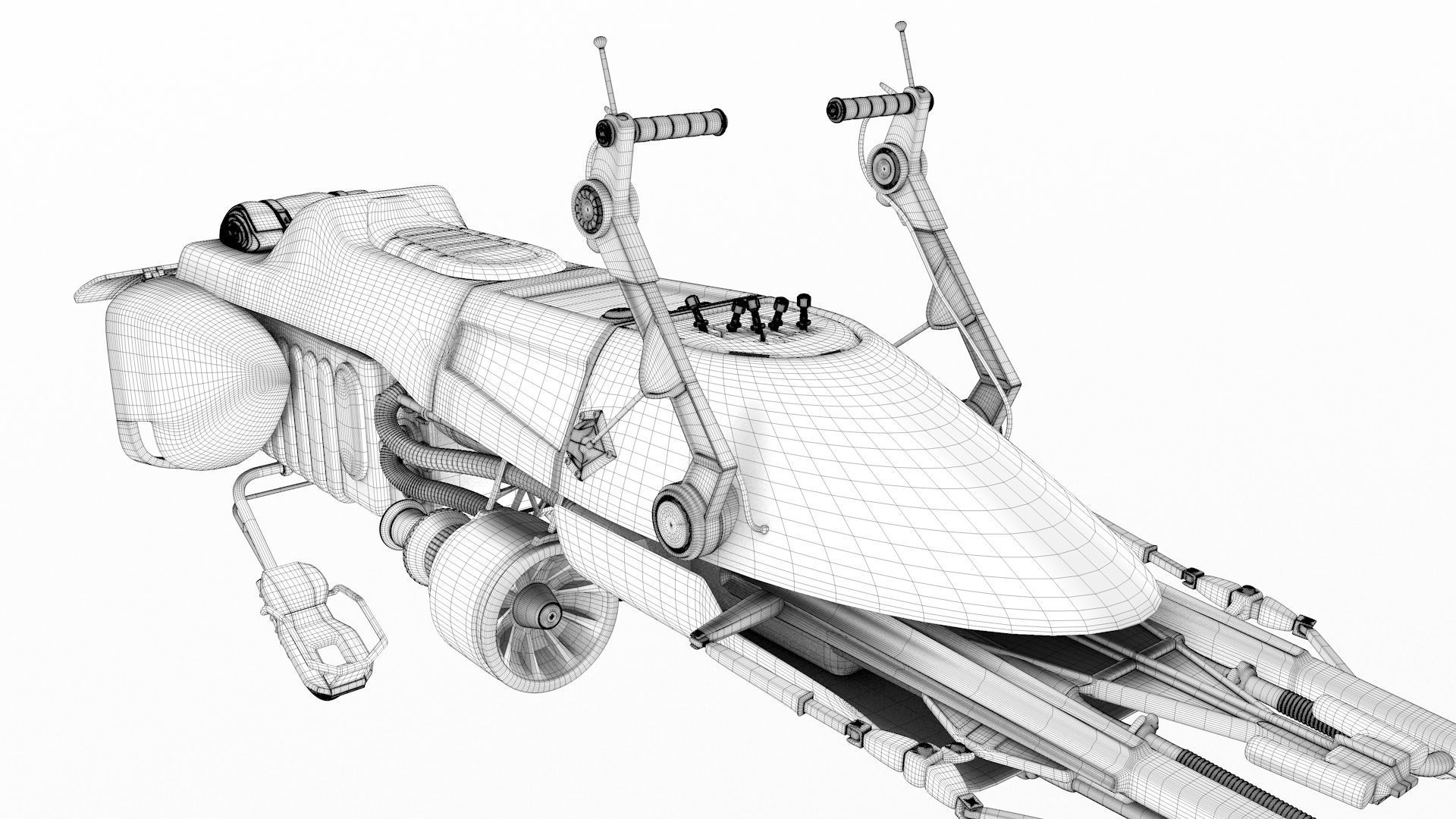 Star Wars - Speeder Bike 3D model_15