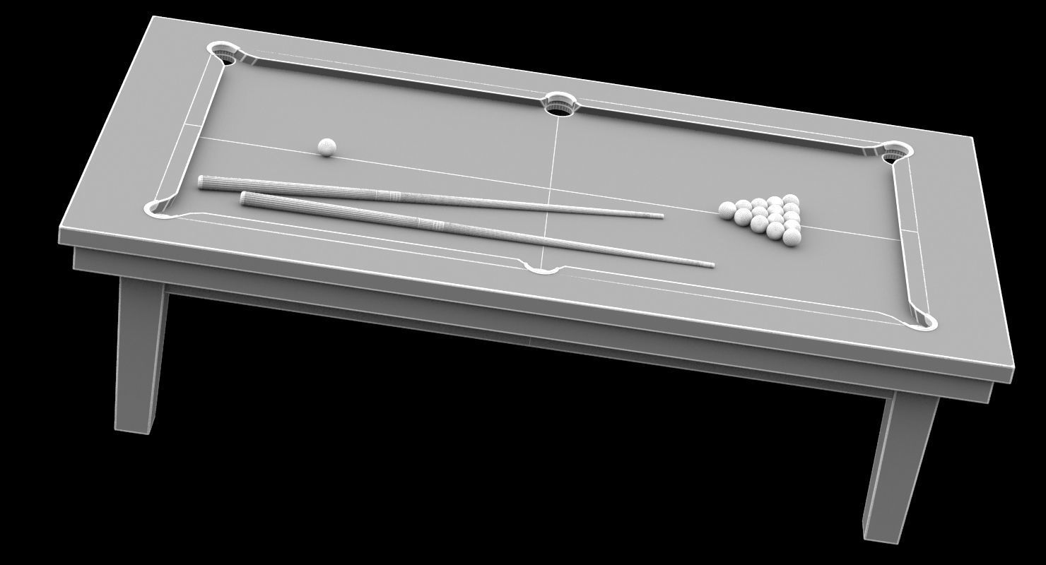 Billiard Table 01 3D model_4