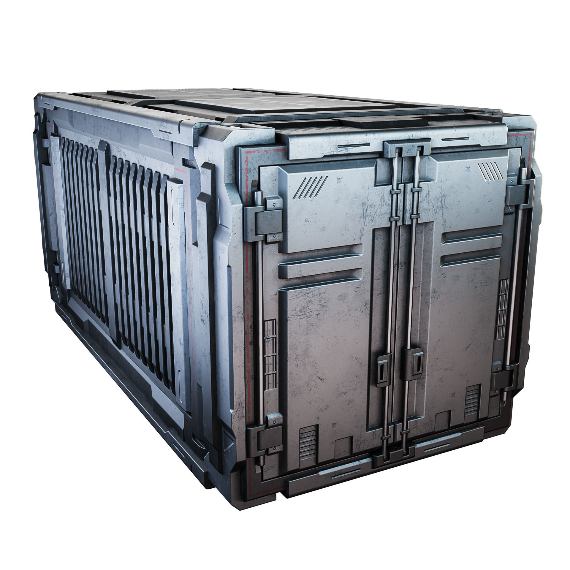 Sci-fi Industrial Container Game Low-poly 3D model_2