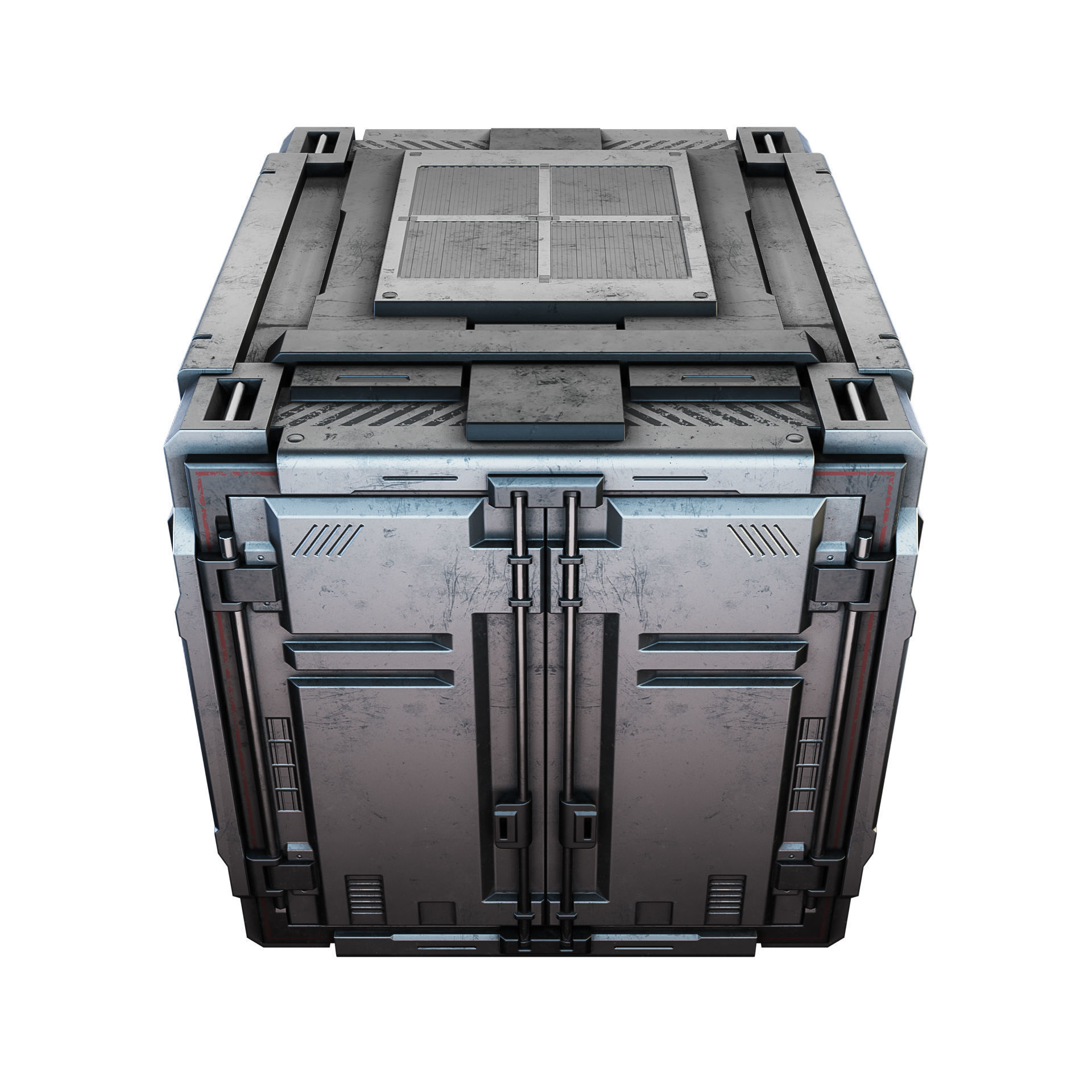 Sci-fi Industrial Container Game Low-poly 3D model_10