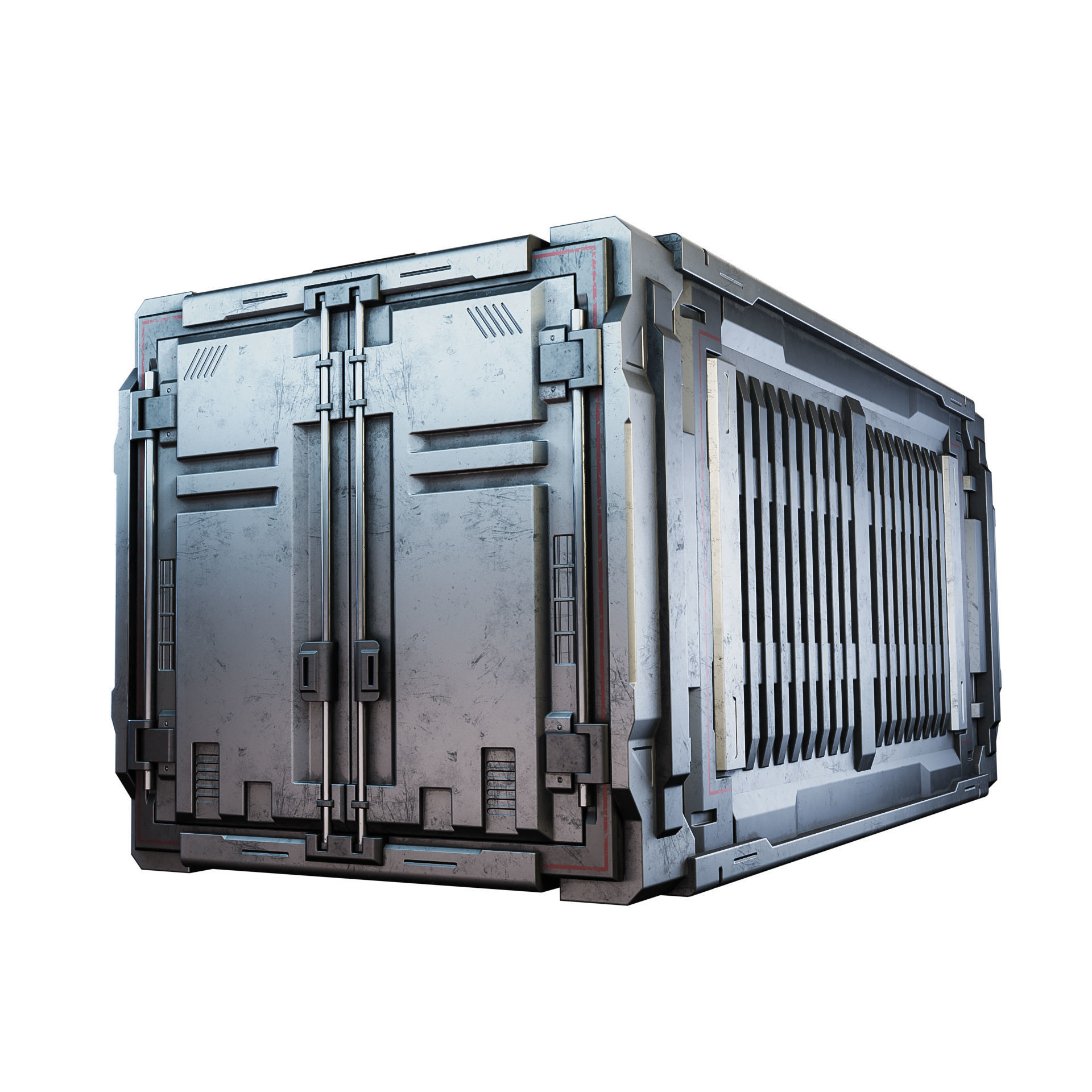 Sci-fi Industrial Container Game Low-poly 3D model_0
