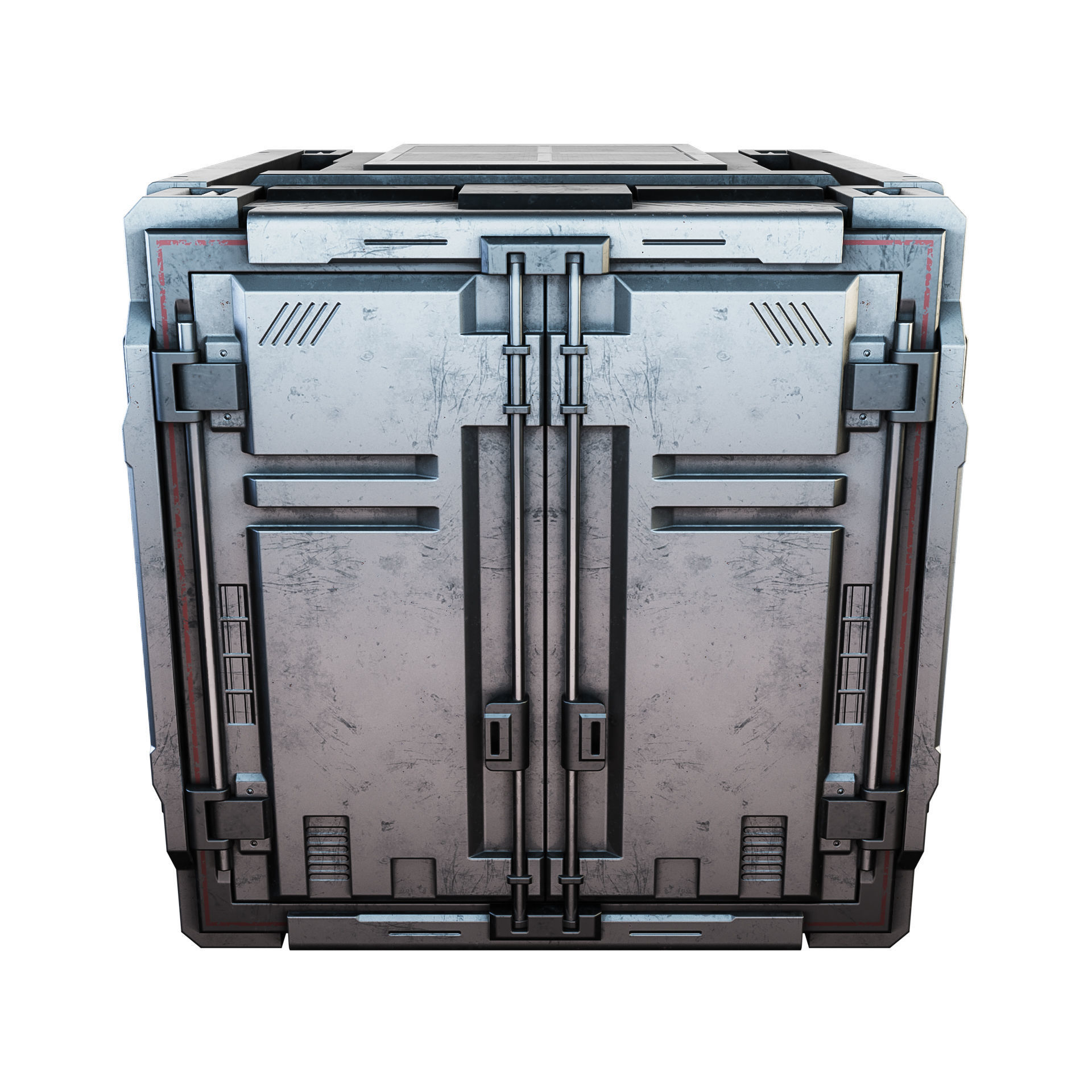 Sci-fi Industrial Container Game Low-poly 3D model_7