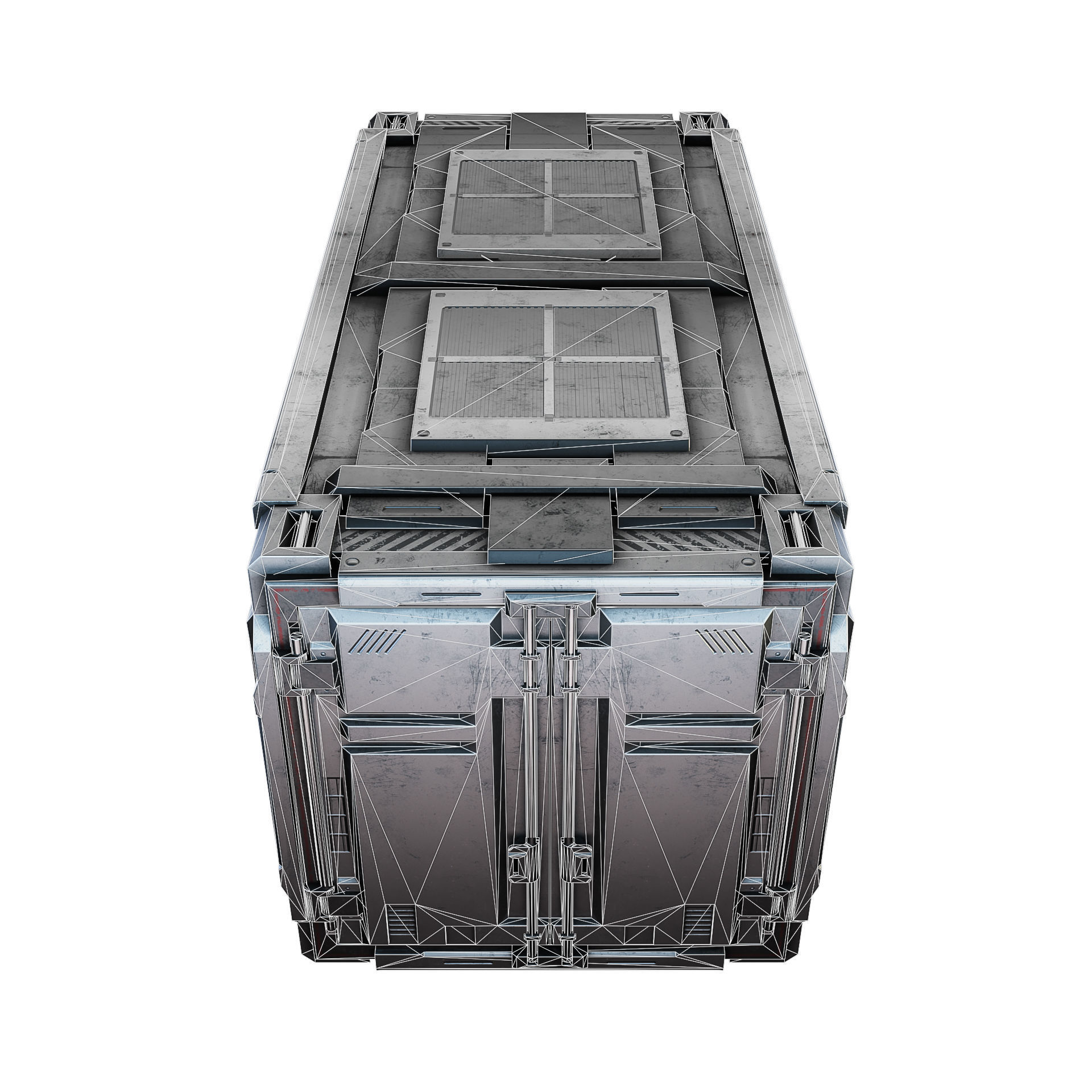 Sci-fi Industrial Container Game Low-poly 3D model_13