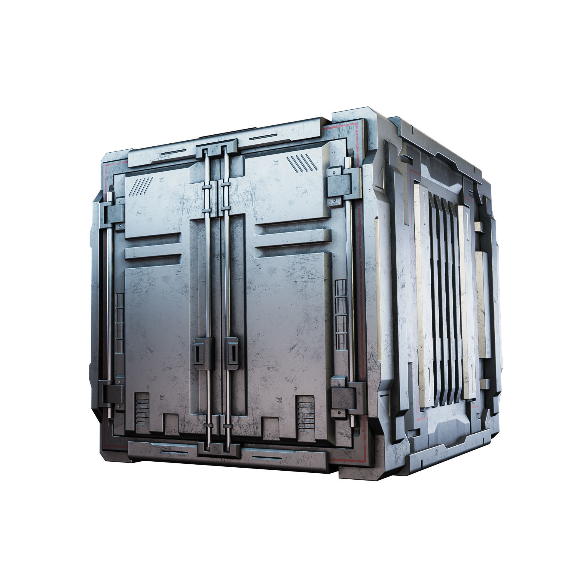 Sci-fi Industrial Container Game Low-poly 3D model_11