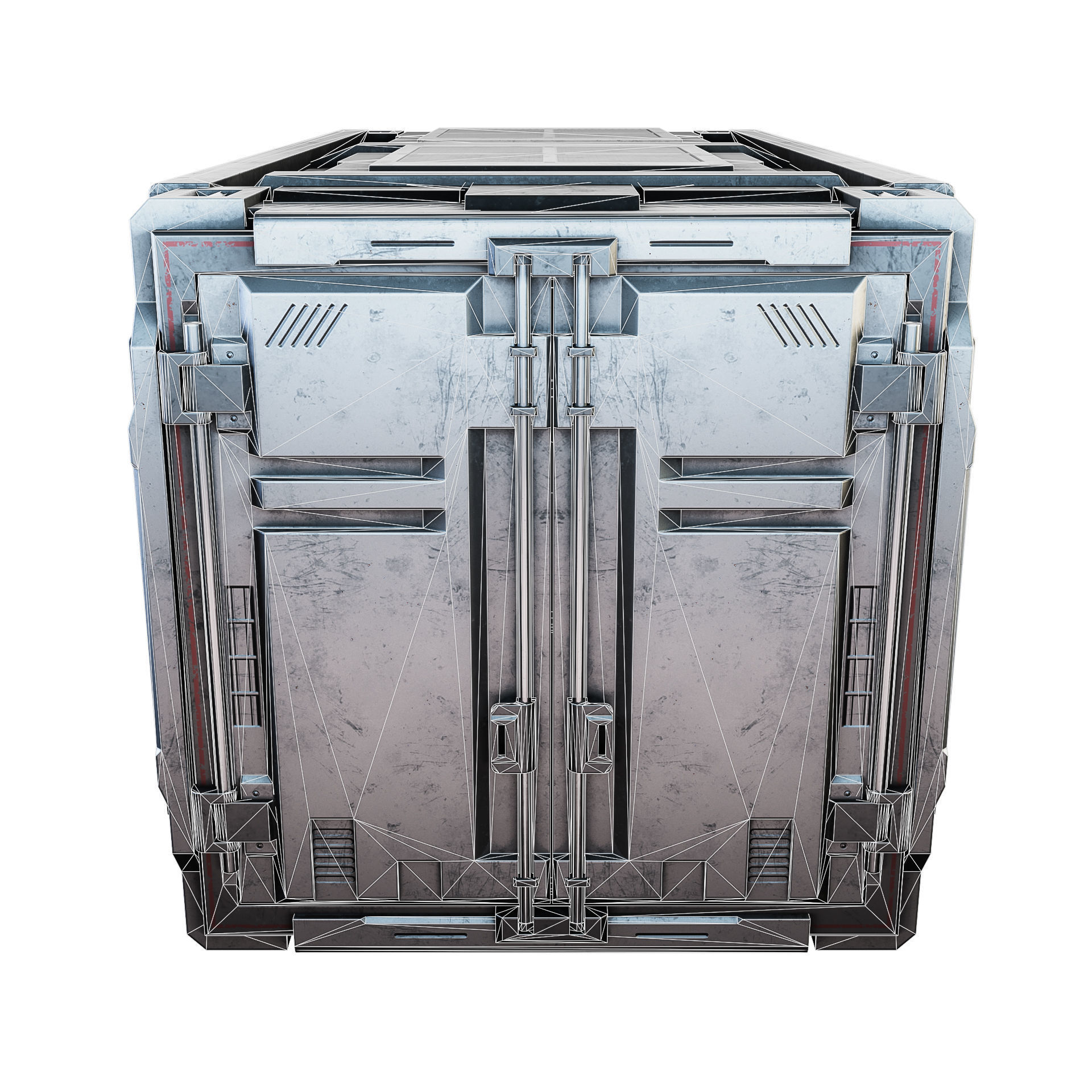 Sci-fi Industrial Container Game Low-poly 3D model_6