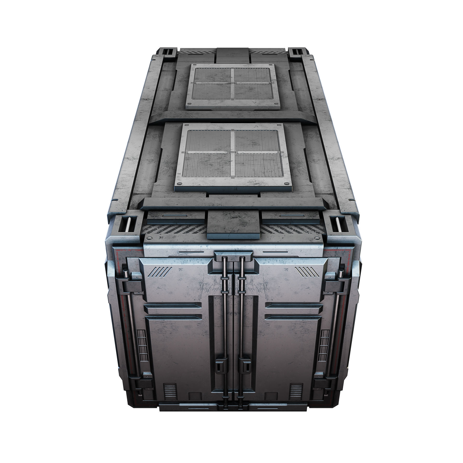 Sci-fi Industrial Container Game Low-poly 3D model_3
