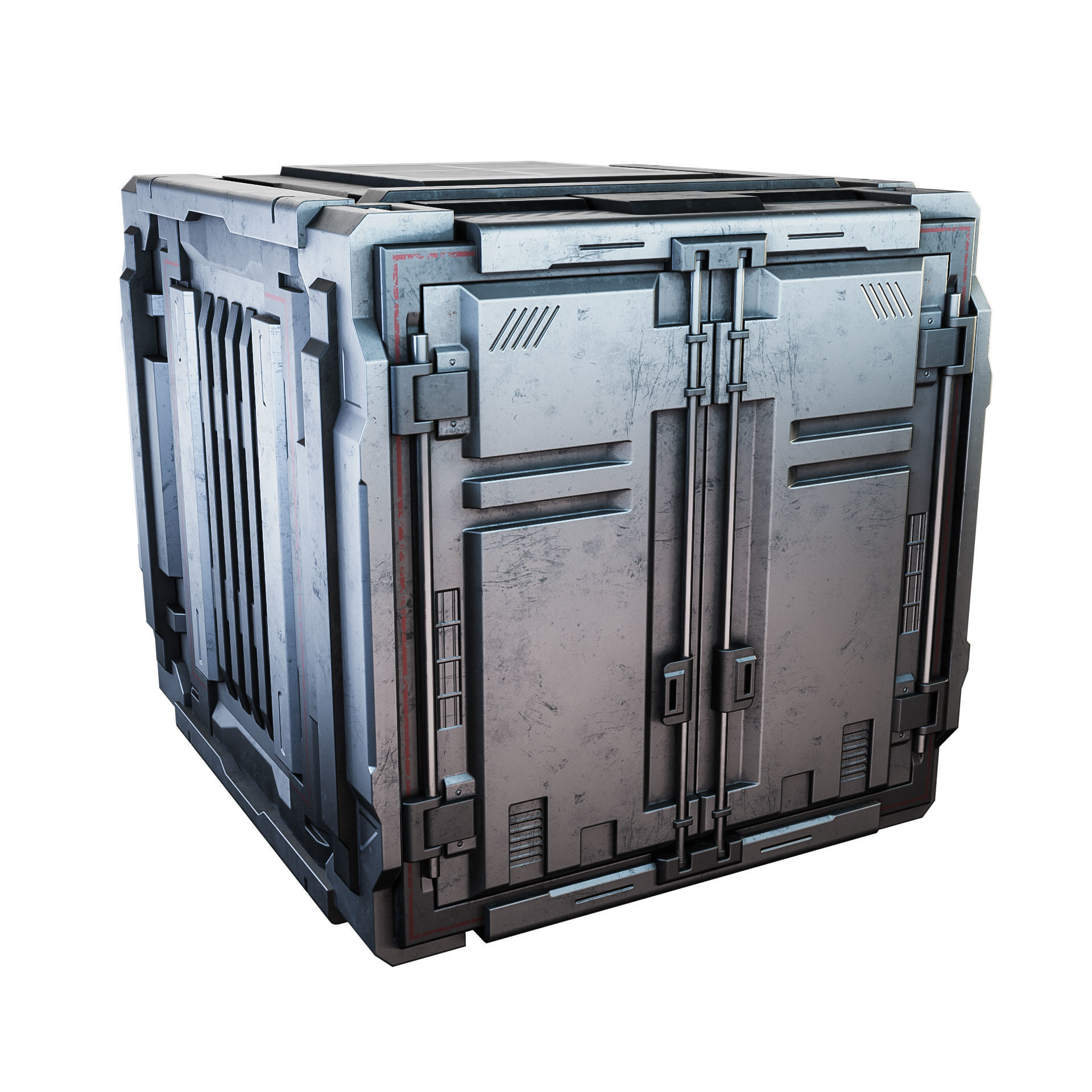 Sci-fi Industrial Container Game Low-poly 3D model_8