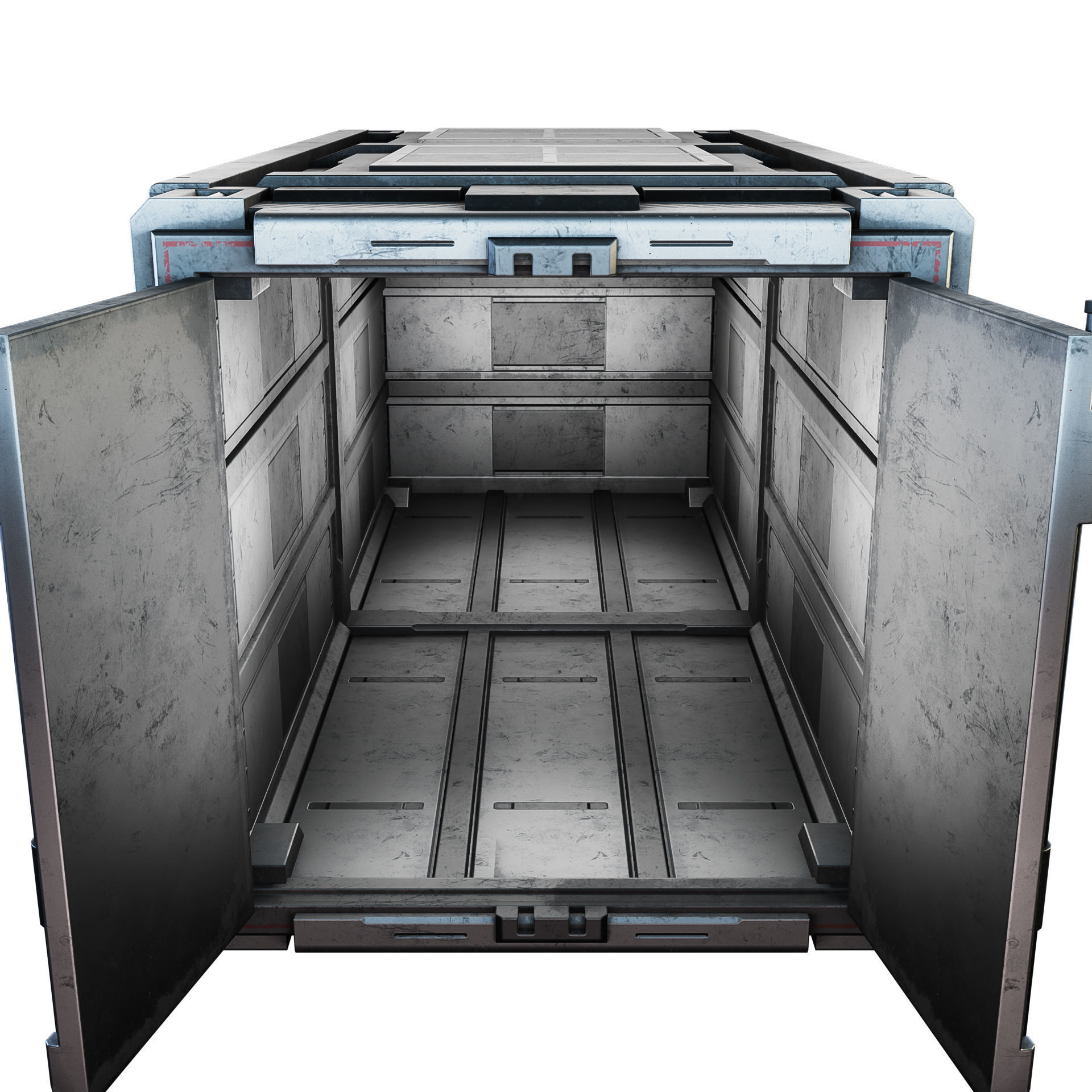 Sci-fi Industrial Container Game Low-poly 3D model_5