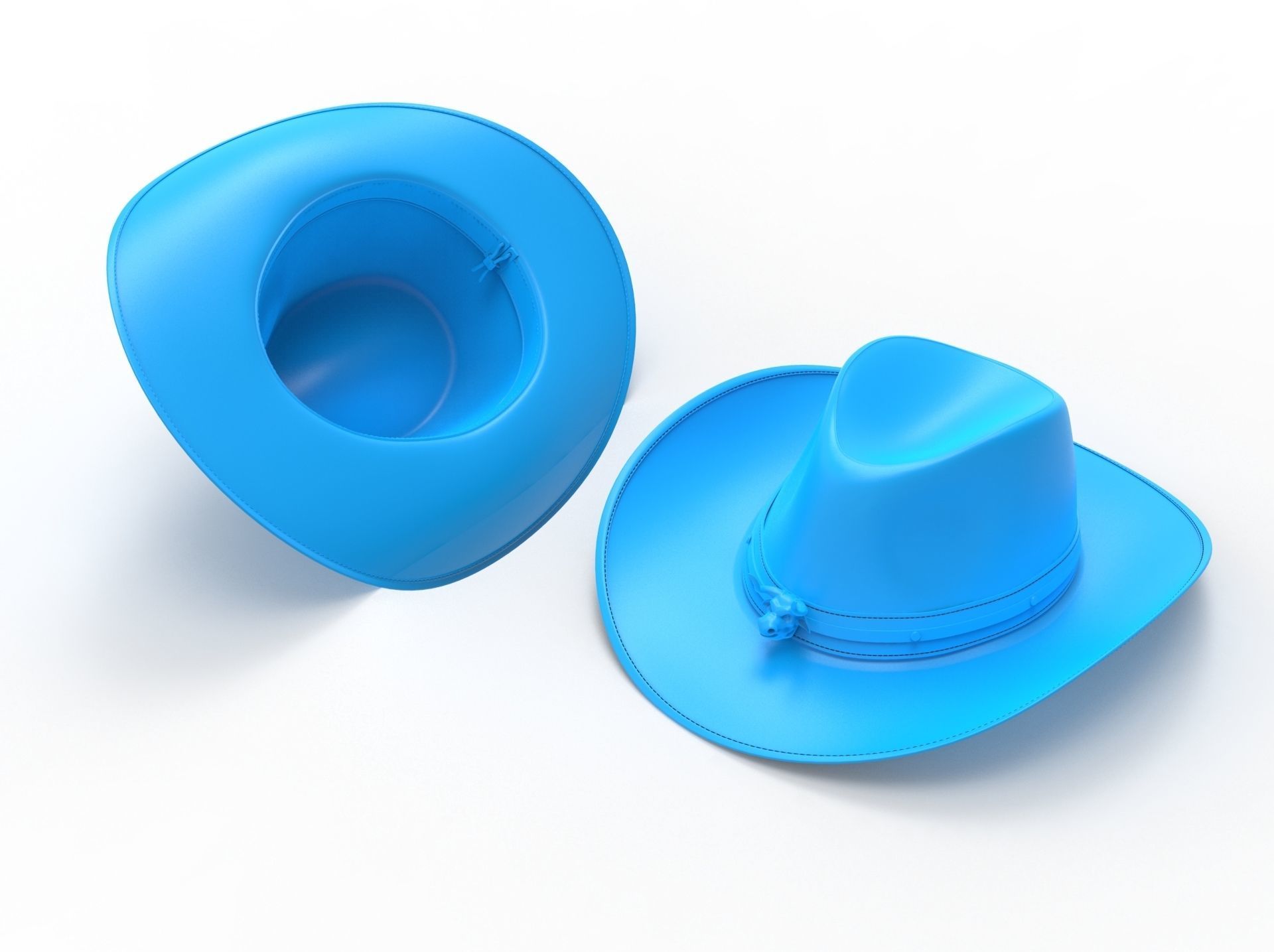 Cowboy Hat with the bull head 3D model_23