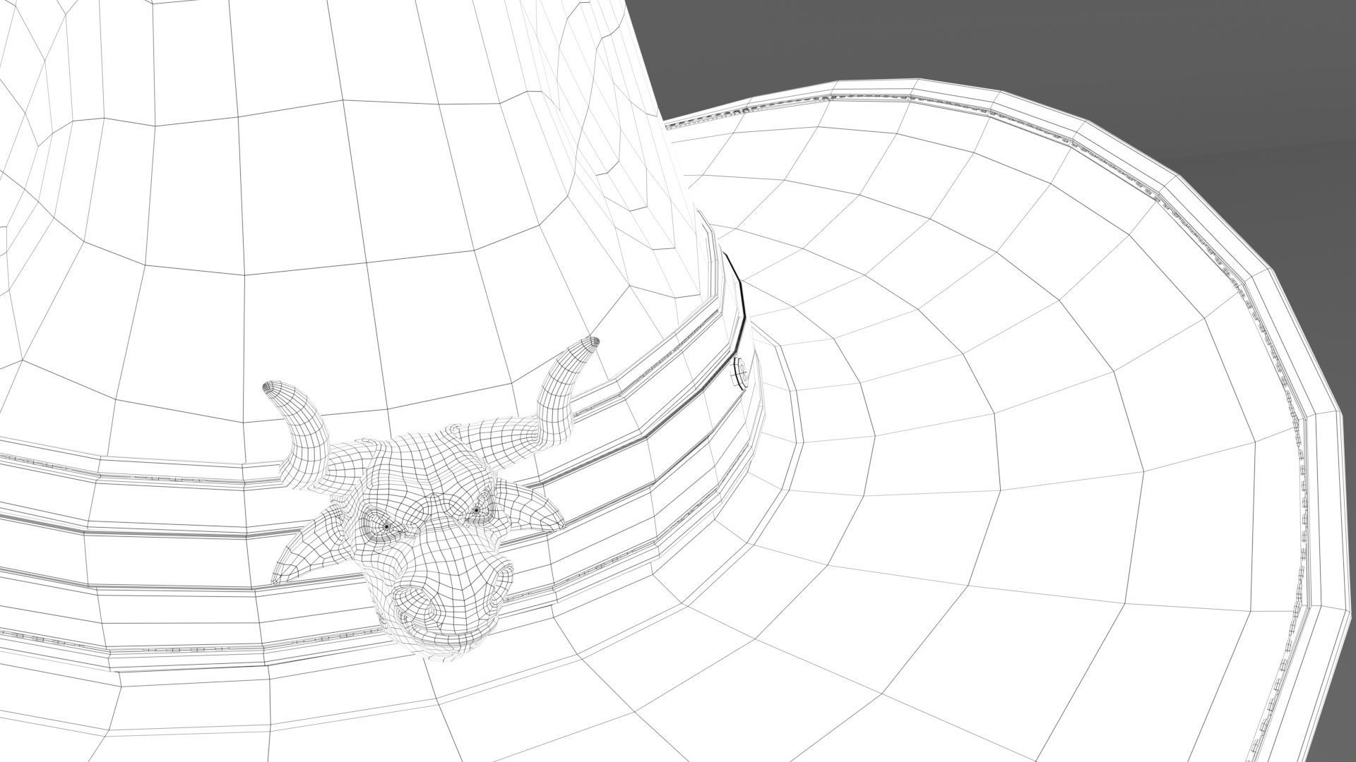 Cowboy Hat with the bull head 3D model_20
