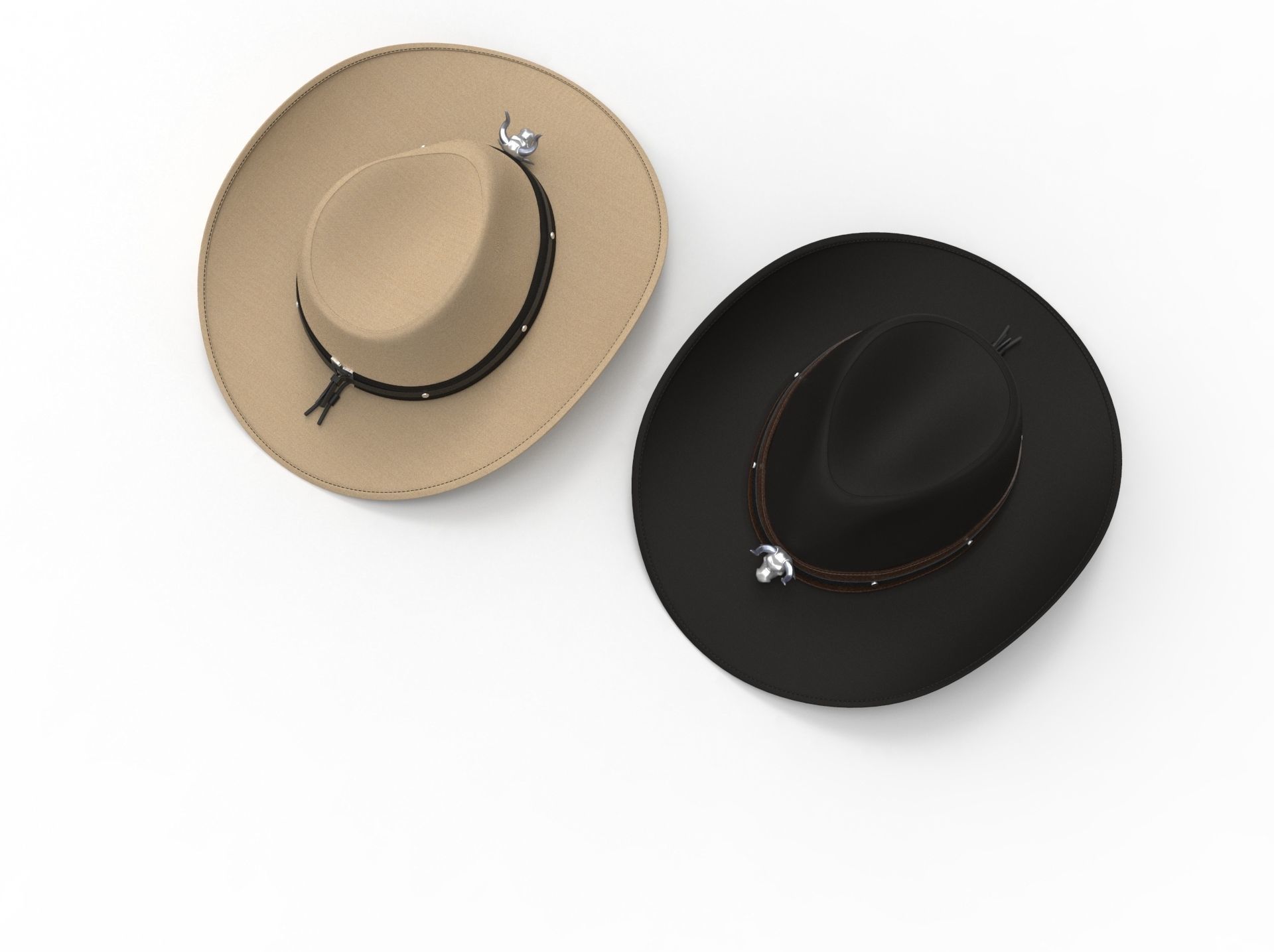 Cowboy Hat with the bull head 3D model_13