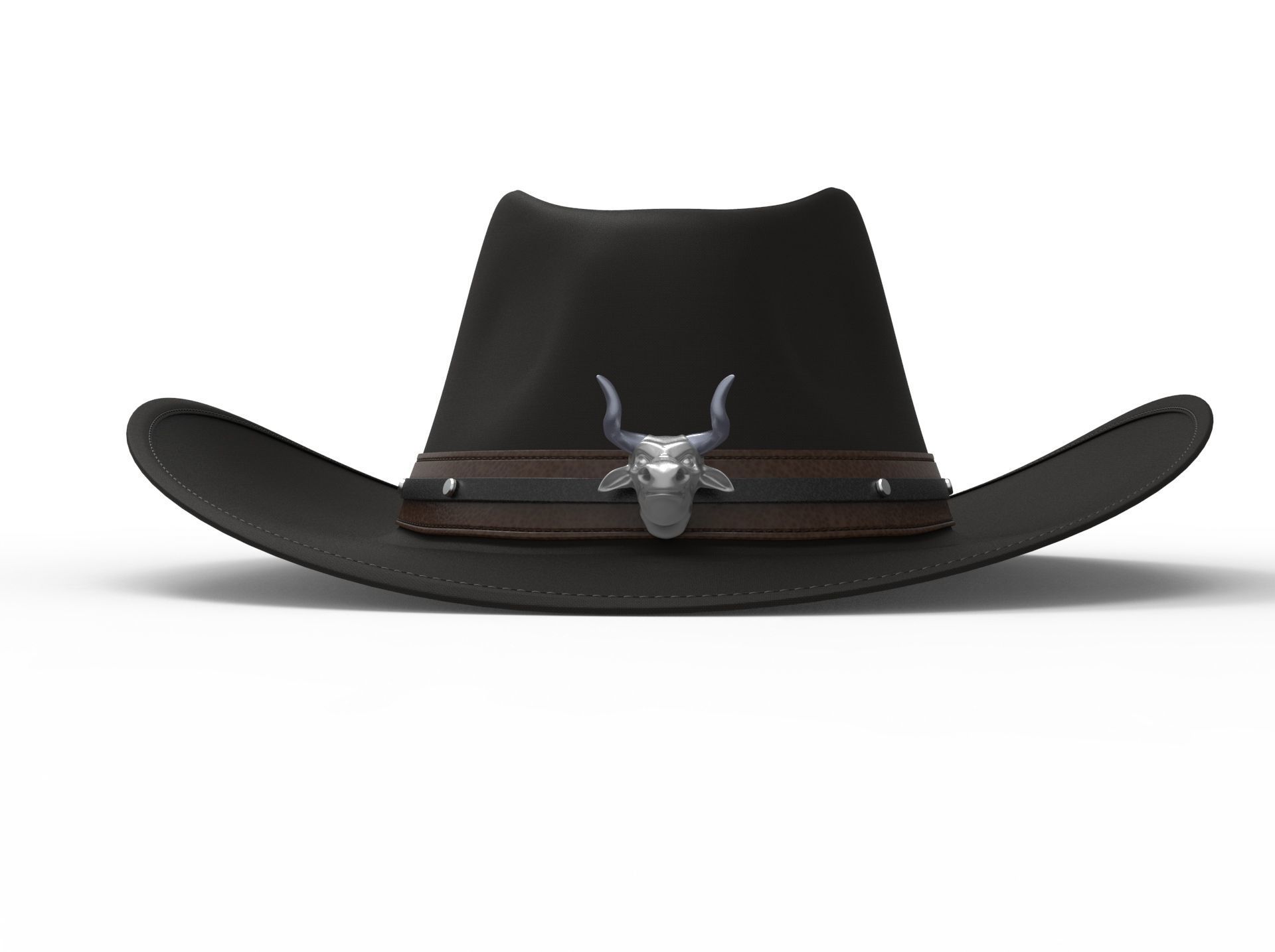 Cowboy Hat with the bull head 3D model_11