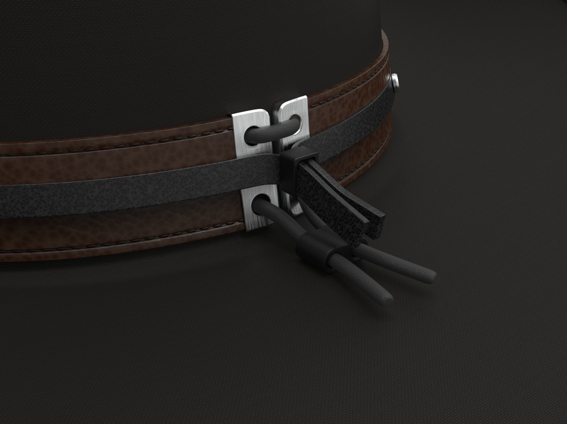 Cowboy Hat with the bull head 3D model_7