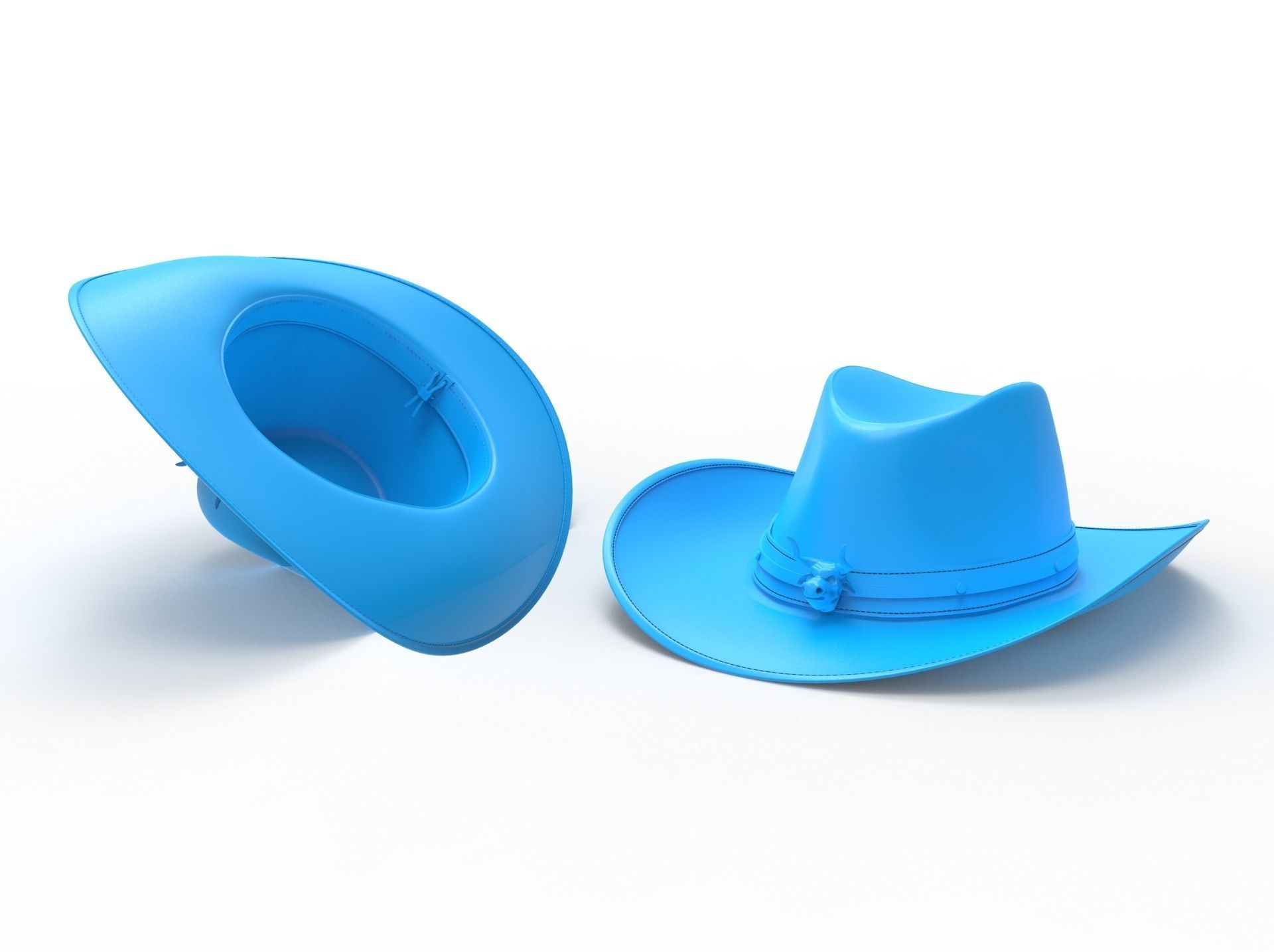 Cowboy Hat with the bull head 3D model_5