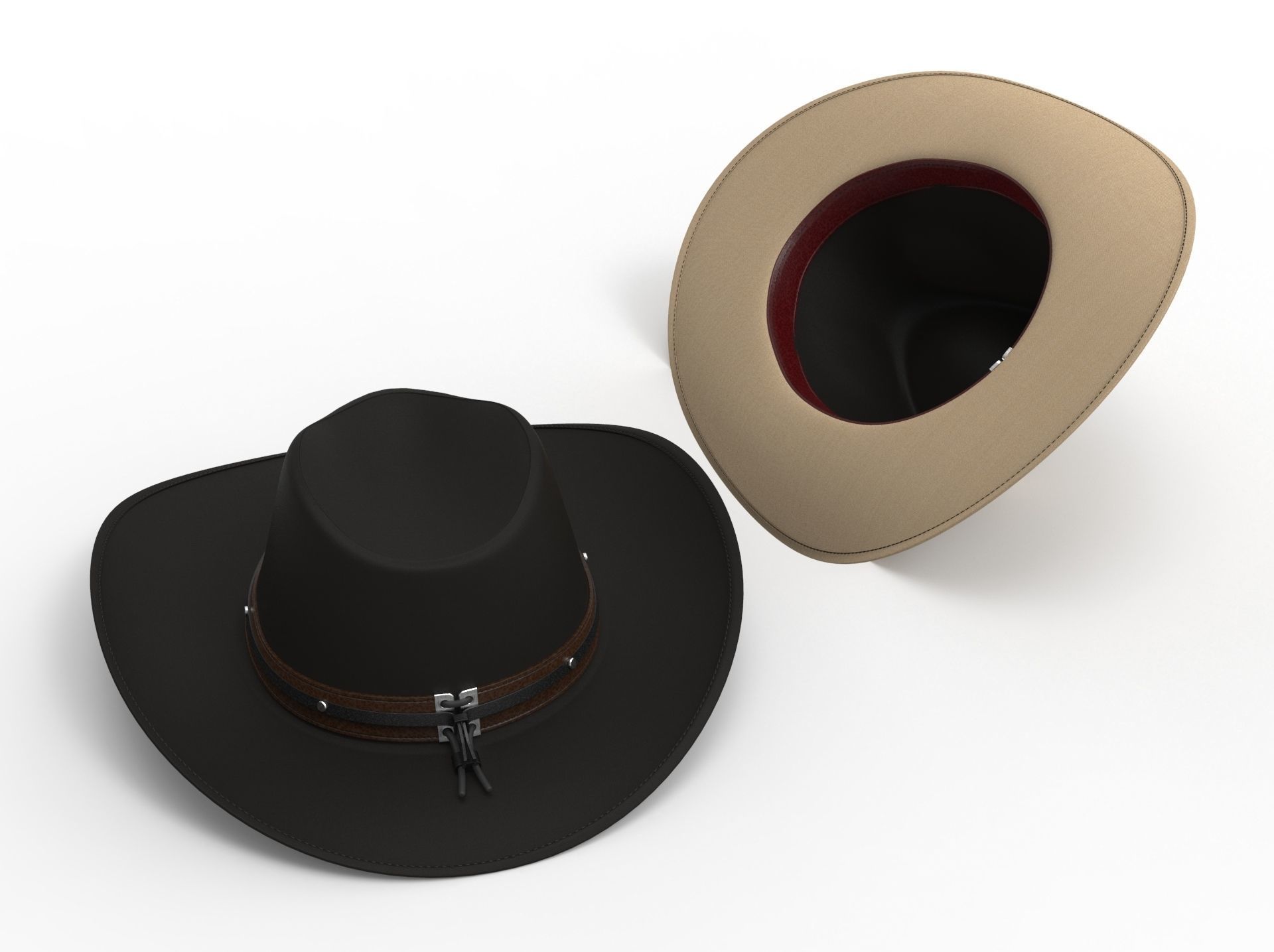 Cowboy Hat with the bull head 3D model_10