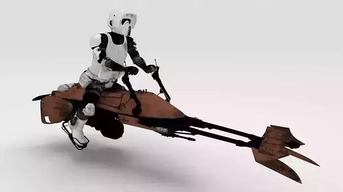 Star Wars - Set - Speeder bike with Scout trooper 3D model
