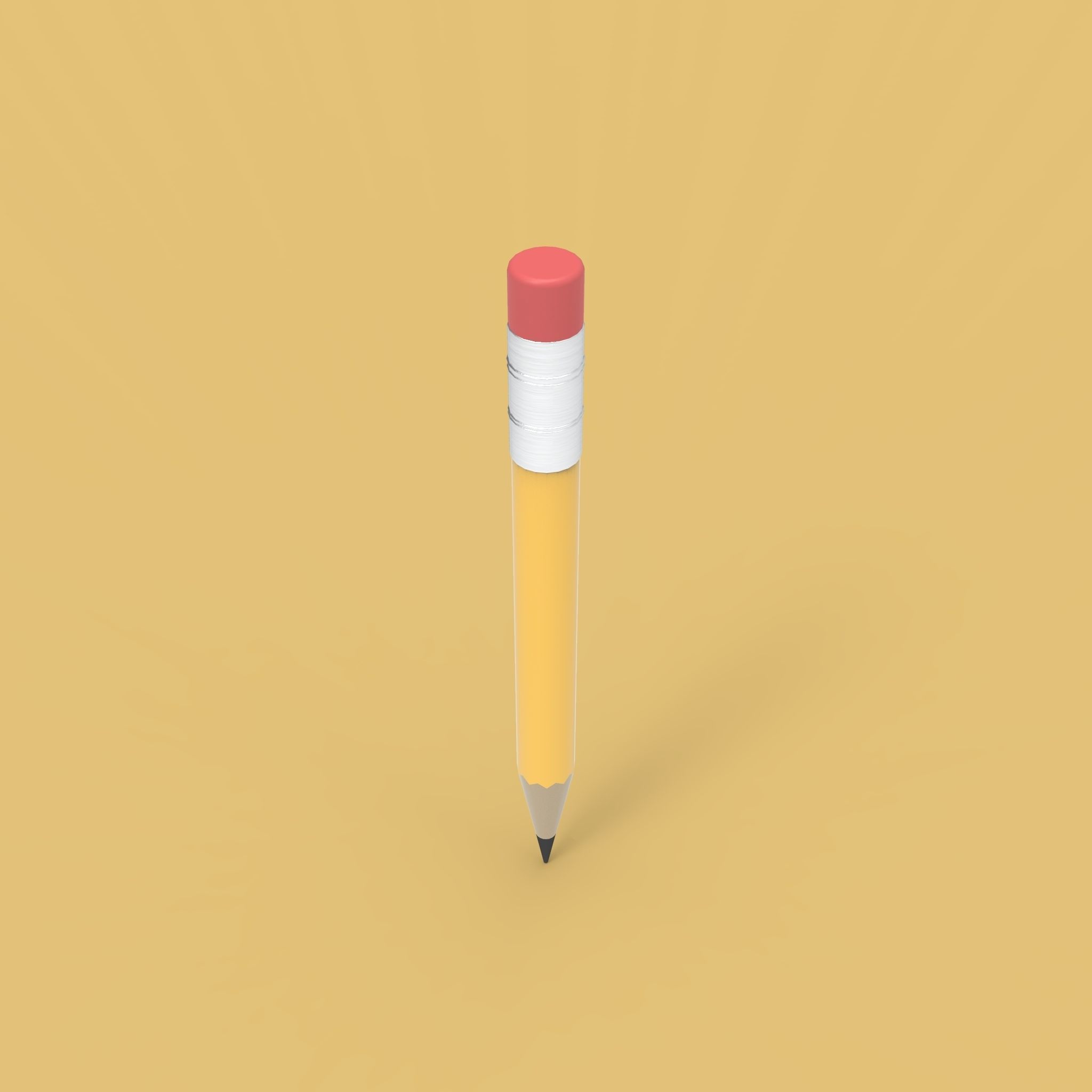 3D Pencil Low-poly 3D model_4