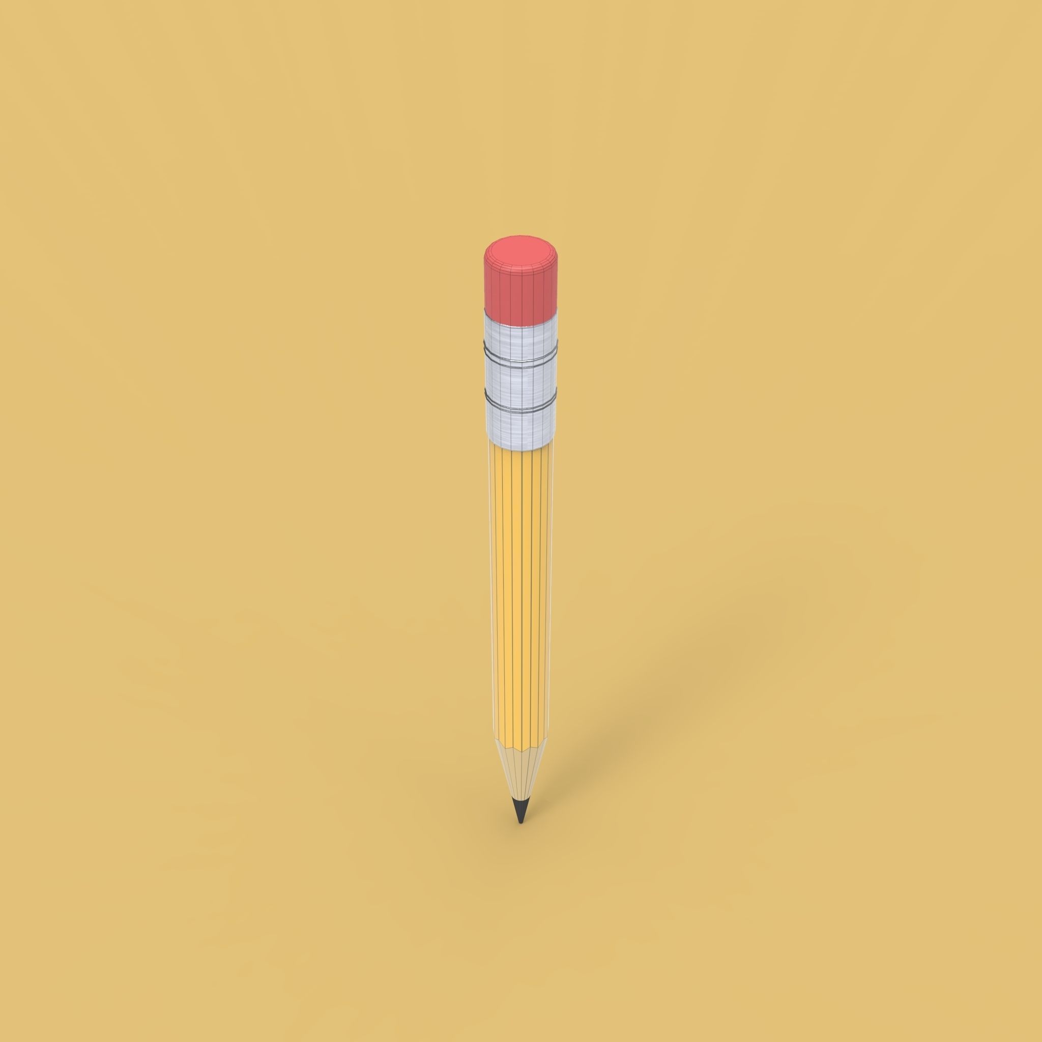 3D Pencil Low-poly 3D model_5