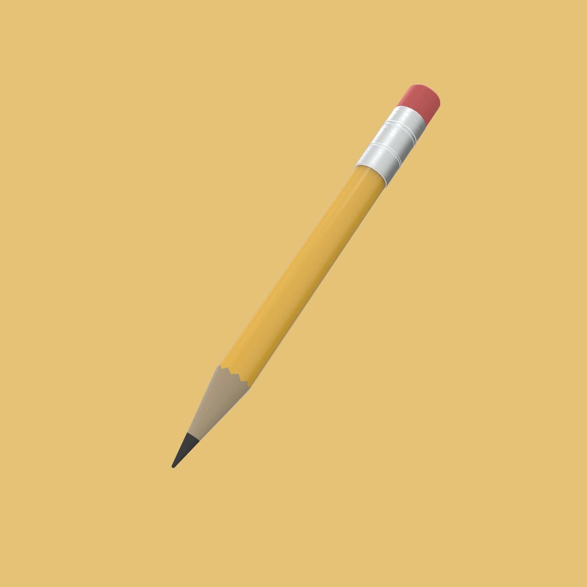 3D Pencil Low-poly 3D model_2