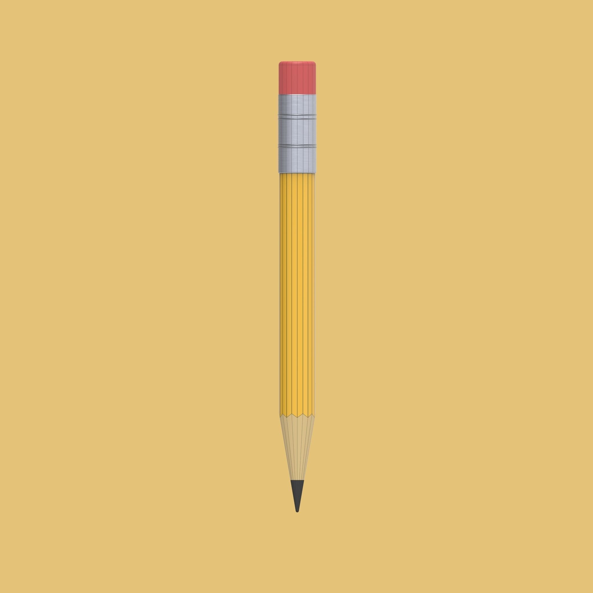 3D Pencil Low-poly 3D model_1