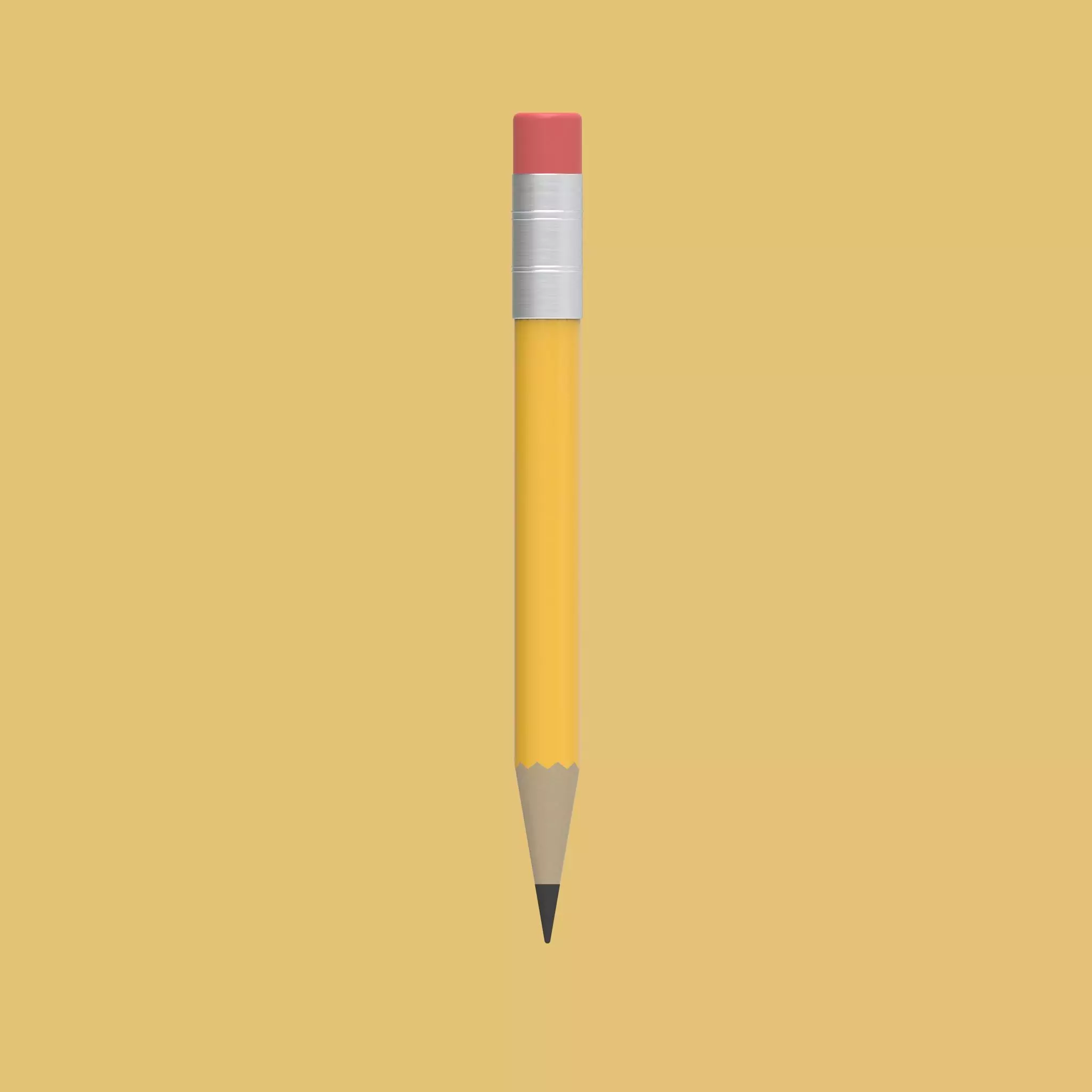 3D Pencil Low-poly 3D model_0