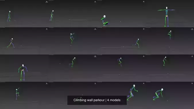 Climbing wall parkour 3D Model Collection