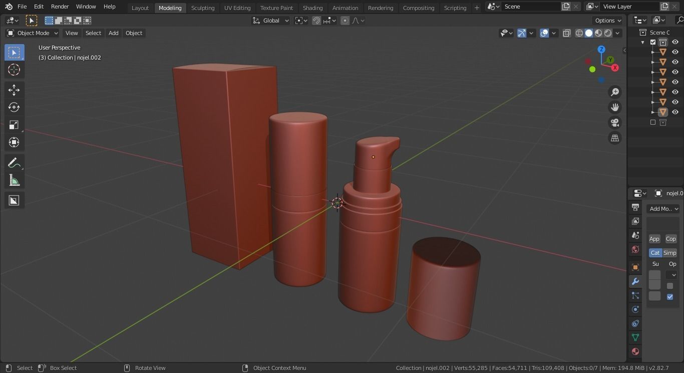 Perfume bottle and packaging Low-poly 3D model_7