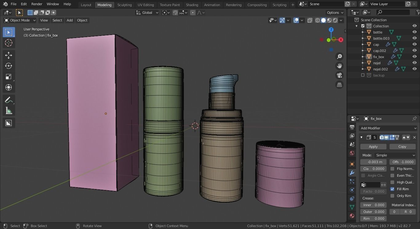 Perfume bottle and packaging Low-poly 3D model_6