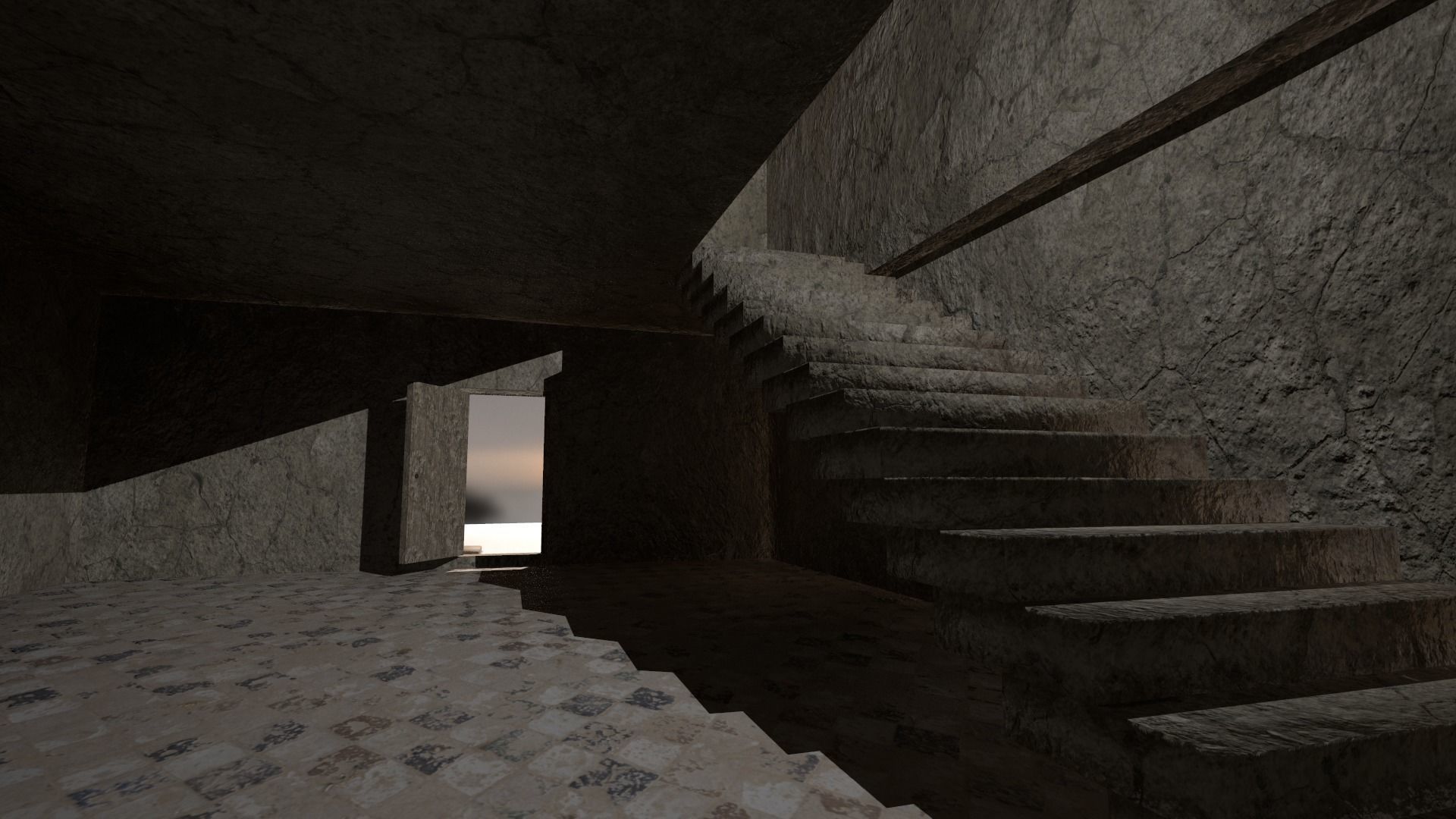 Ruined buildings low poly Low-poly 3D model_7