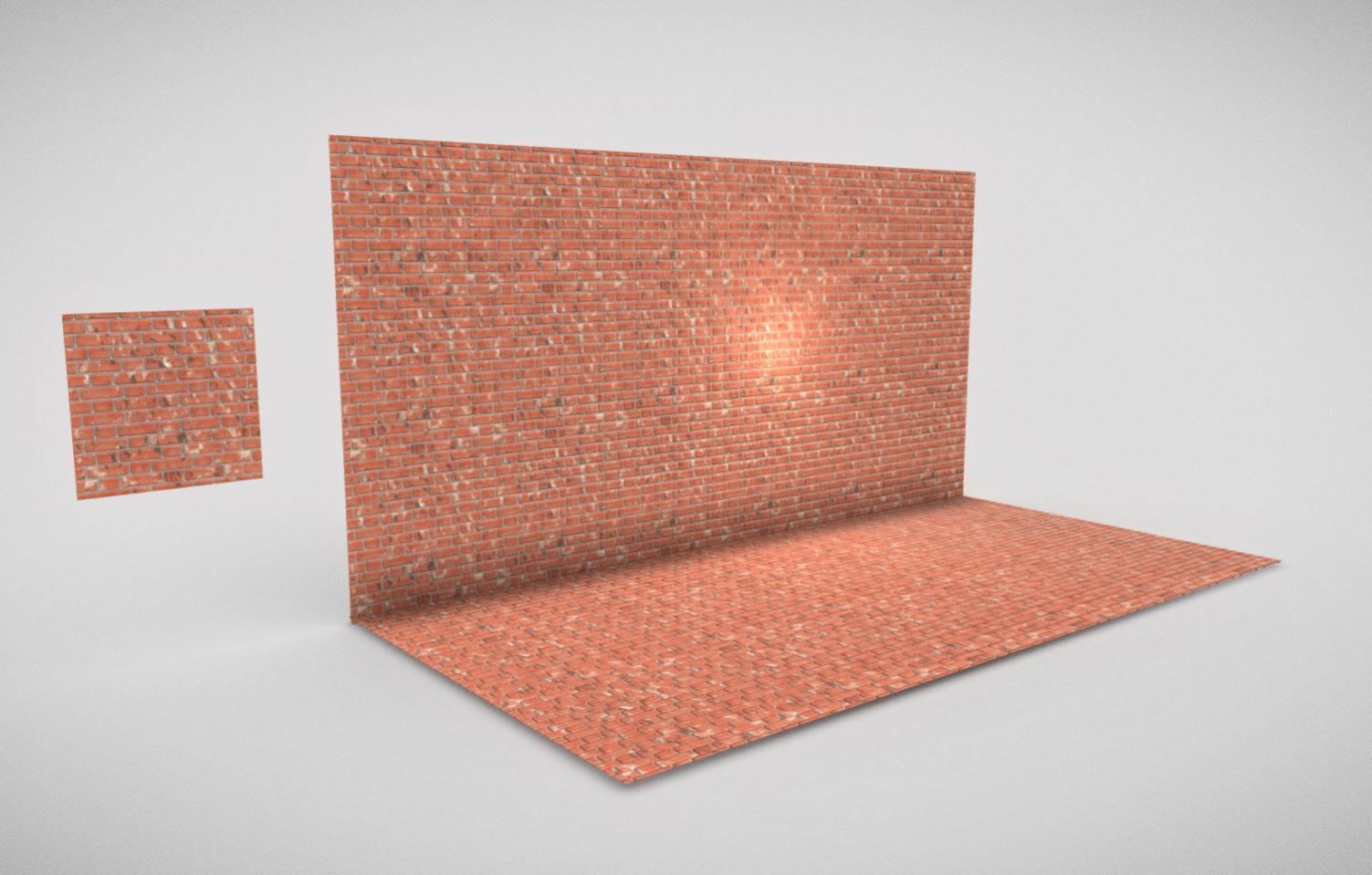Old Brick Wall Mid-Poly Tile Low-poly 3D model_5