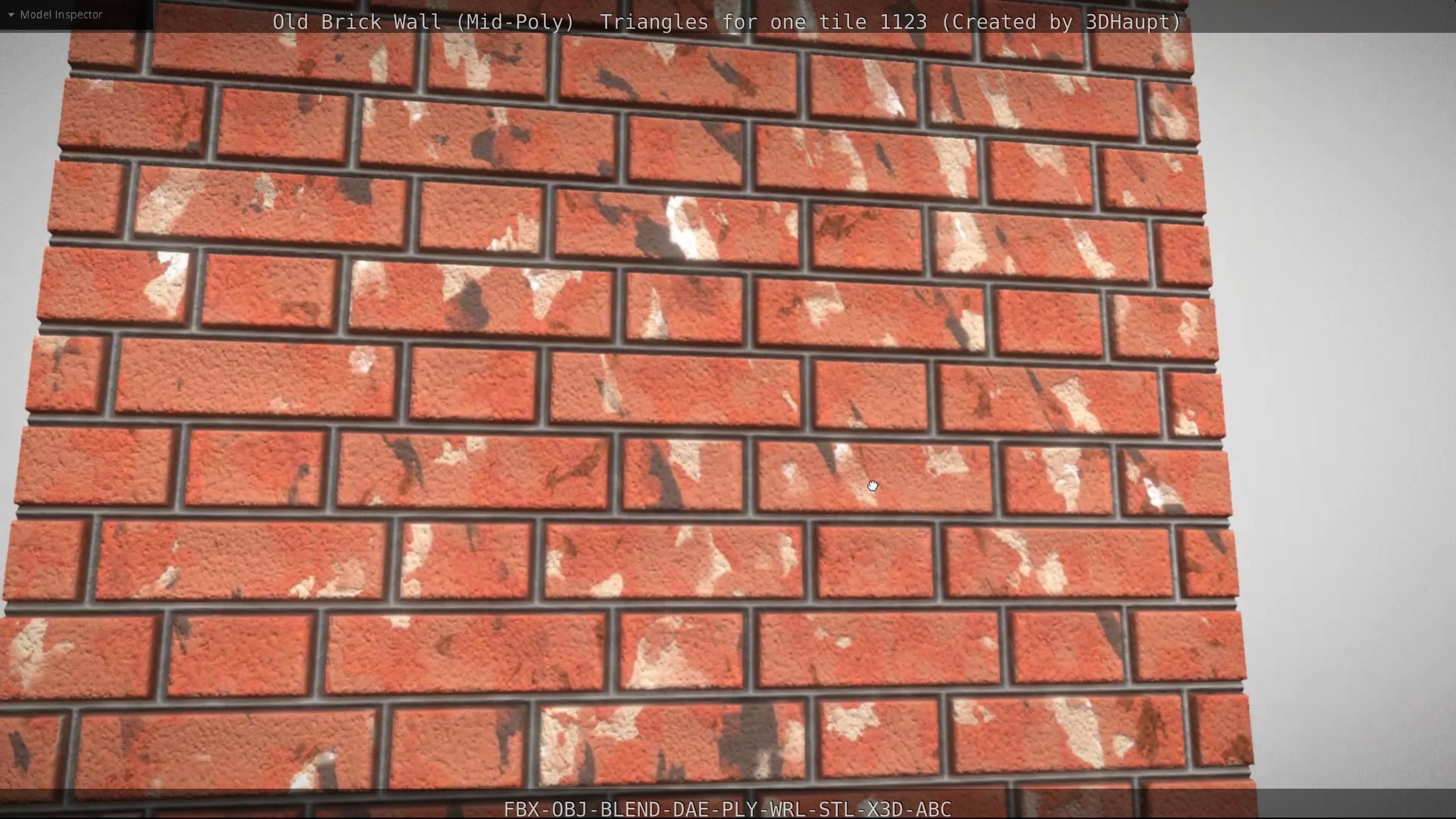 Old Brick Wall Mid-Poly Tile Low-poly 3D model_36
