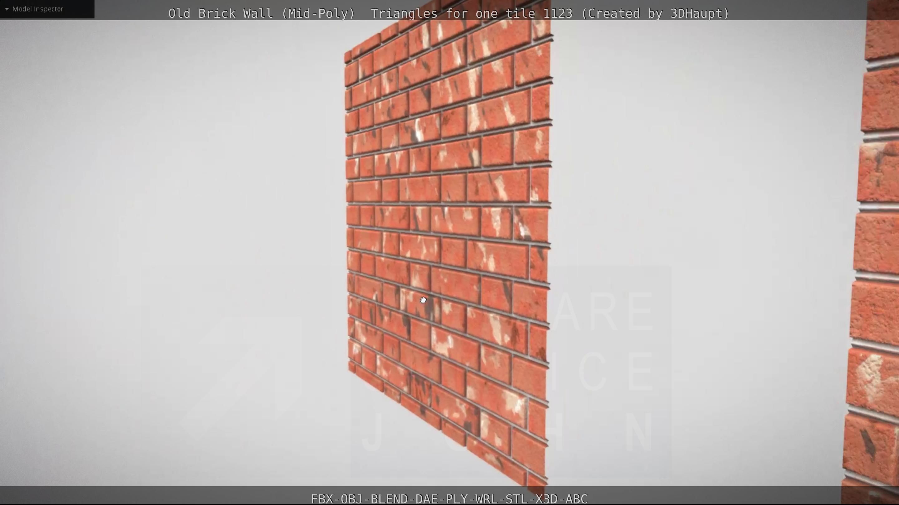 Old Brick Wall Mid-Poly Tile Low-poly 3D model_48