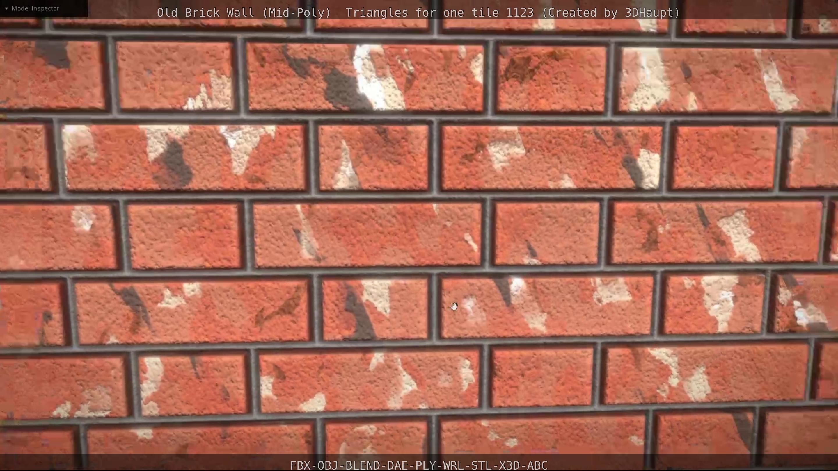 Old Brick Wall Mid-Poly Tile Low-poly 3D model_43