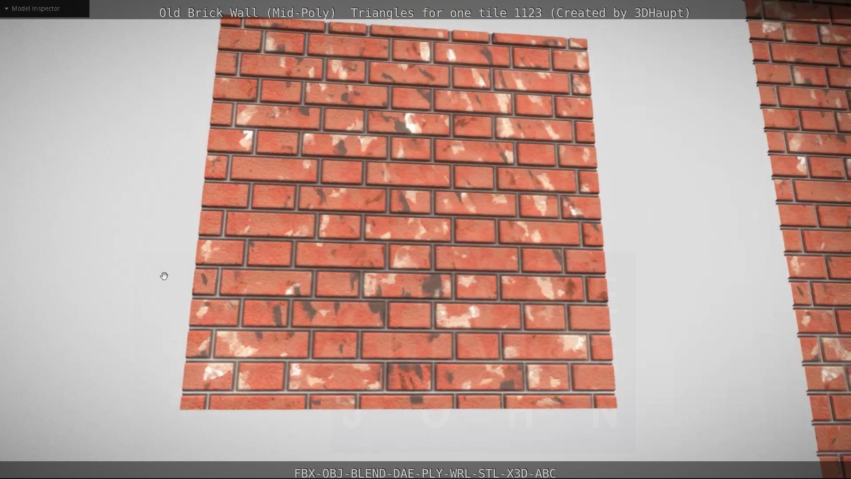 Old Brick Wall Mid-Poly Tile Low-poly 3D model_52