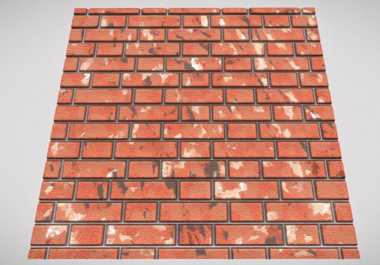 Old Brick Wall Mid-Poly Tile Low-poly 3D model_3
