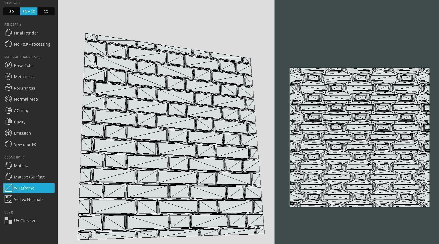 Old Brick Wall Mid-Poly Tile Low-poly 3D model_9