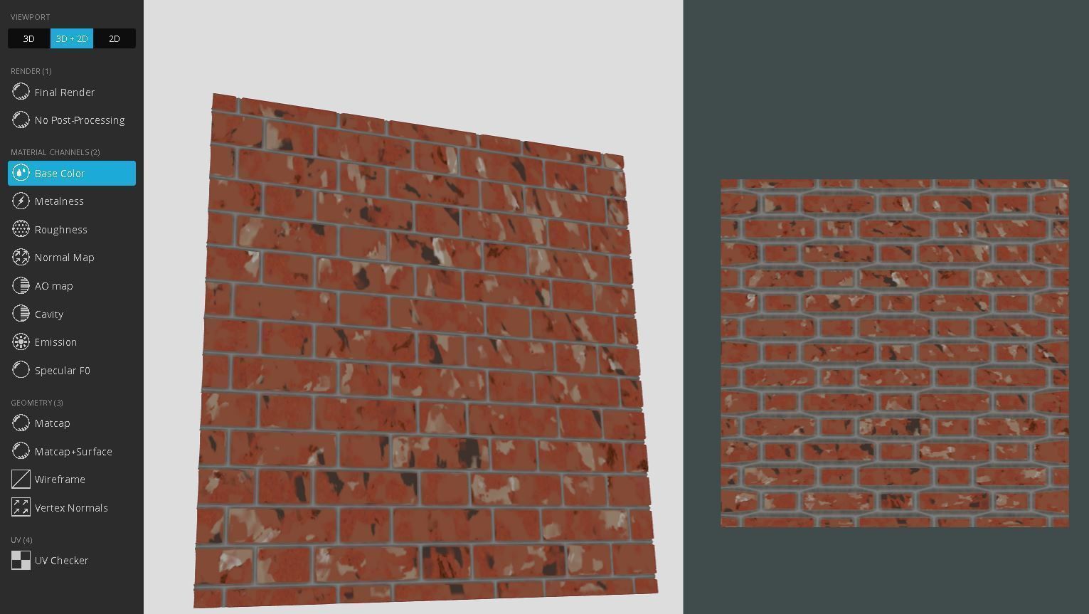 Old Brick Wall Mid-Poly Tile Low-poly 3D model_10