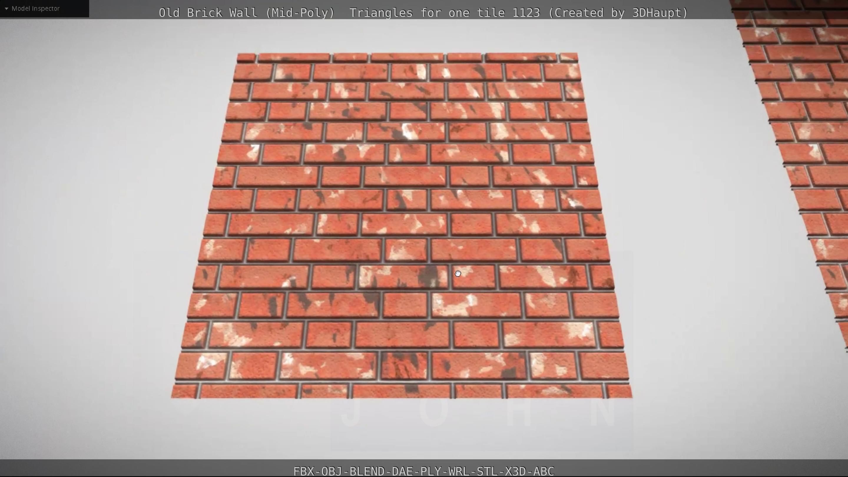 Old Brick Wall Mid-Poly Tile Low-poly 3D model_47