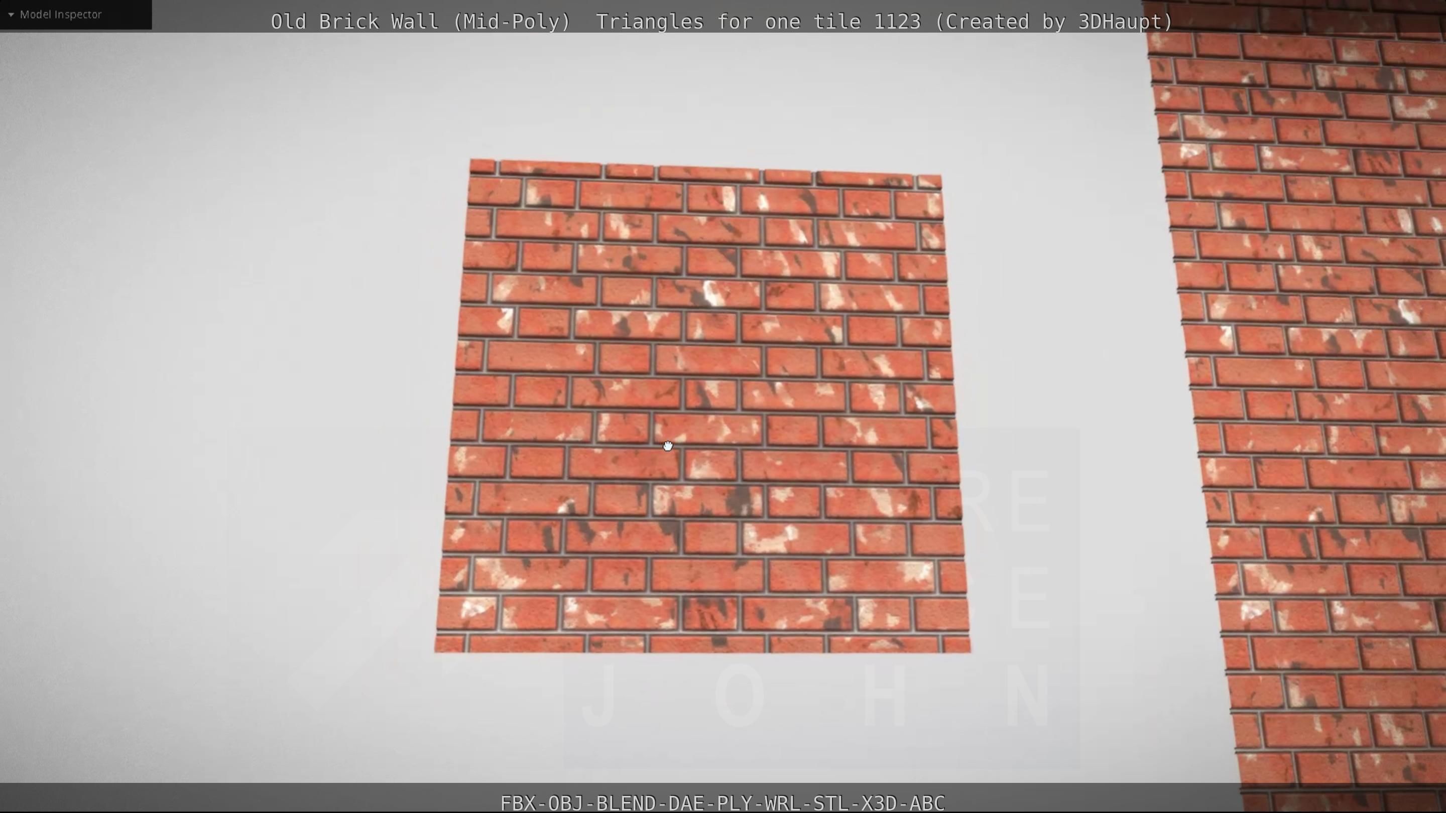 Old Brick Wall Mid-Poly Tile Low-poly 3D model_57