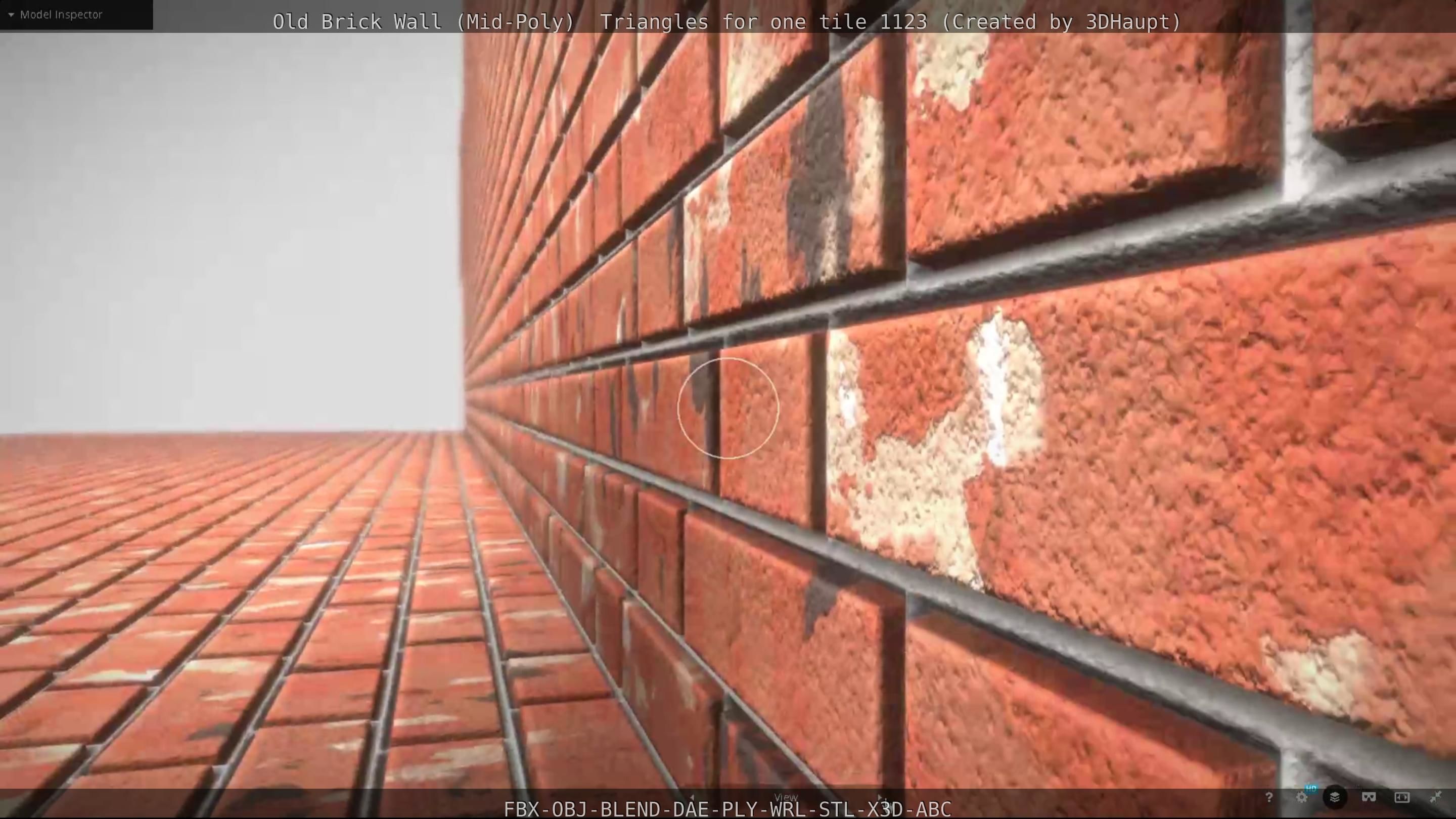 Old Brick Wall Mid-Poly Tile Low-poly 3D model_14
