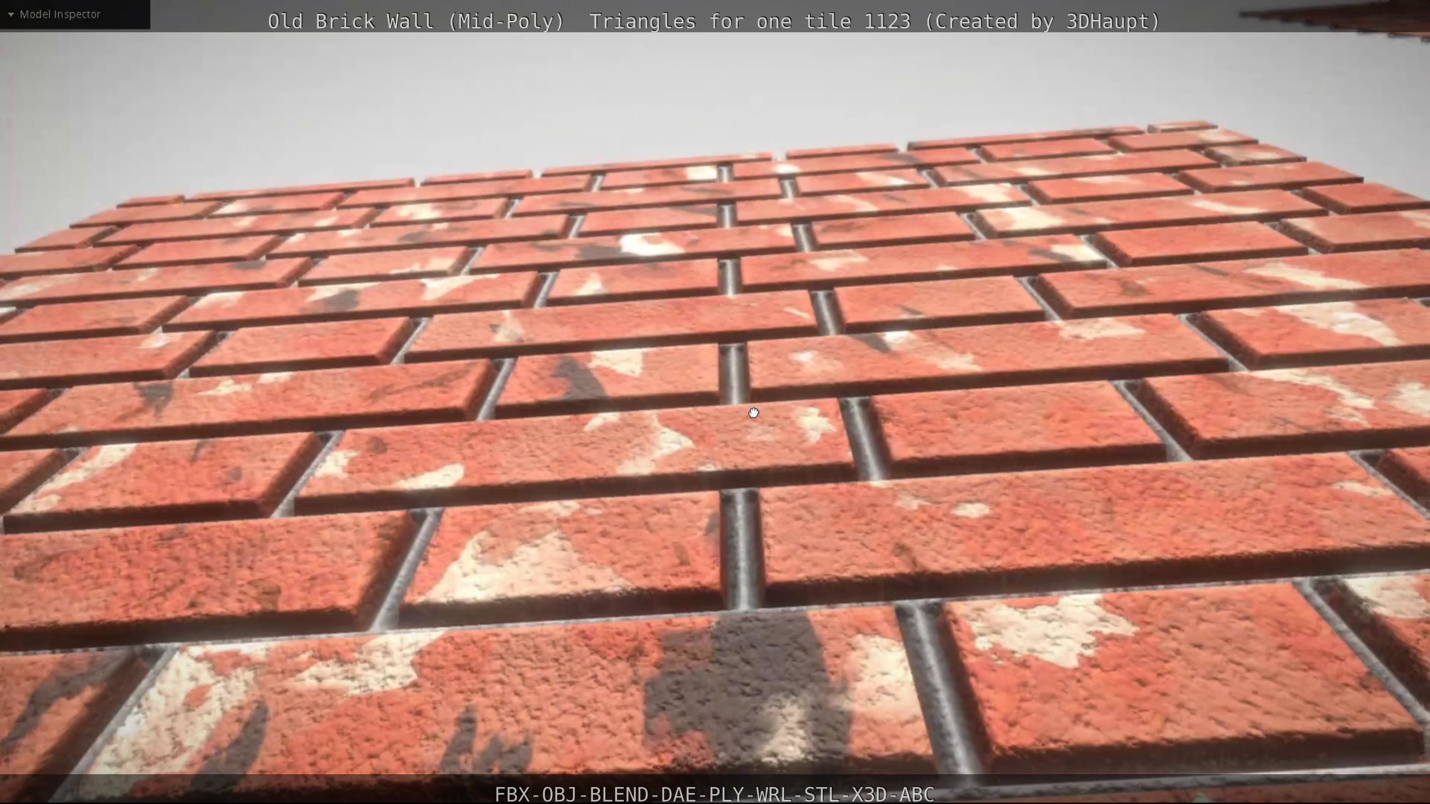 Old Brick Wall Mid-Poly Tile Low-poly 3D model_19