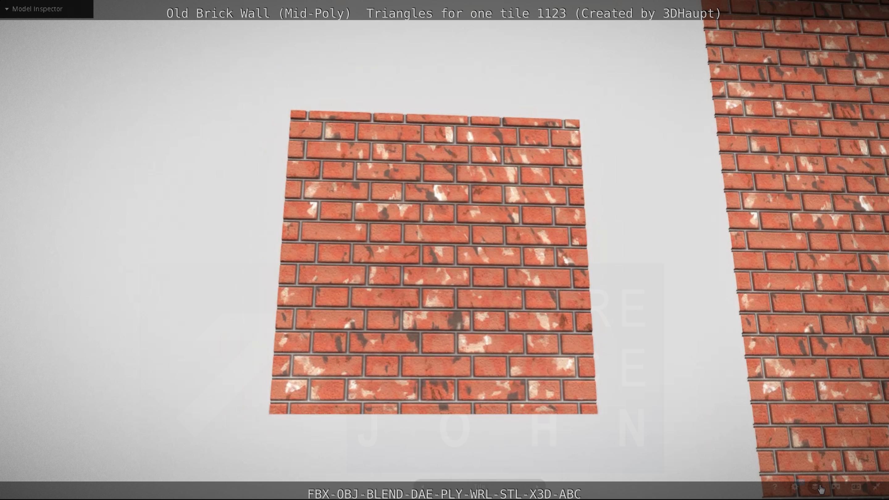 Old Brick Wall Mid-Poly Tile Low-poly 3D model_49