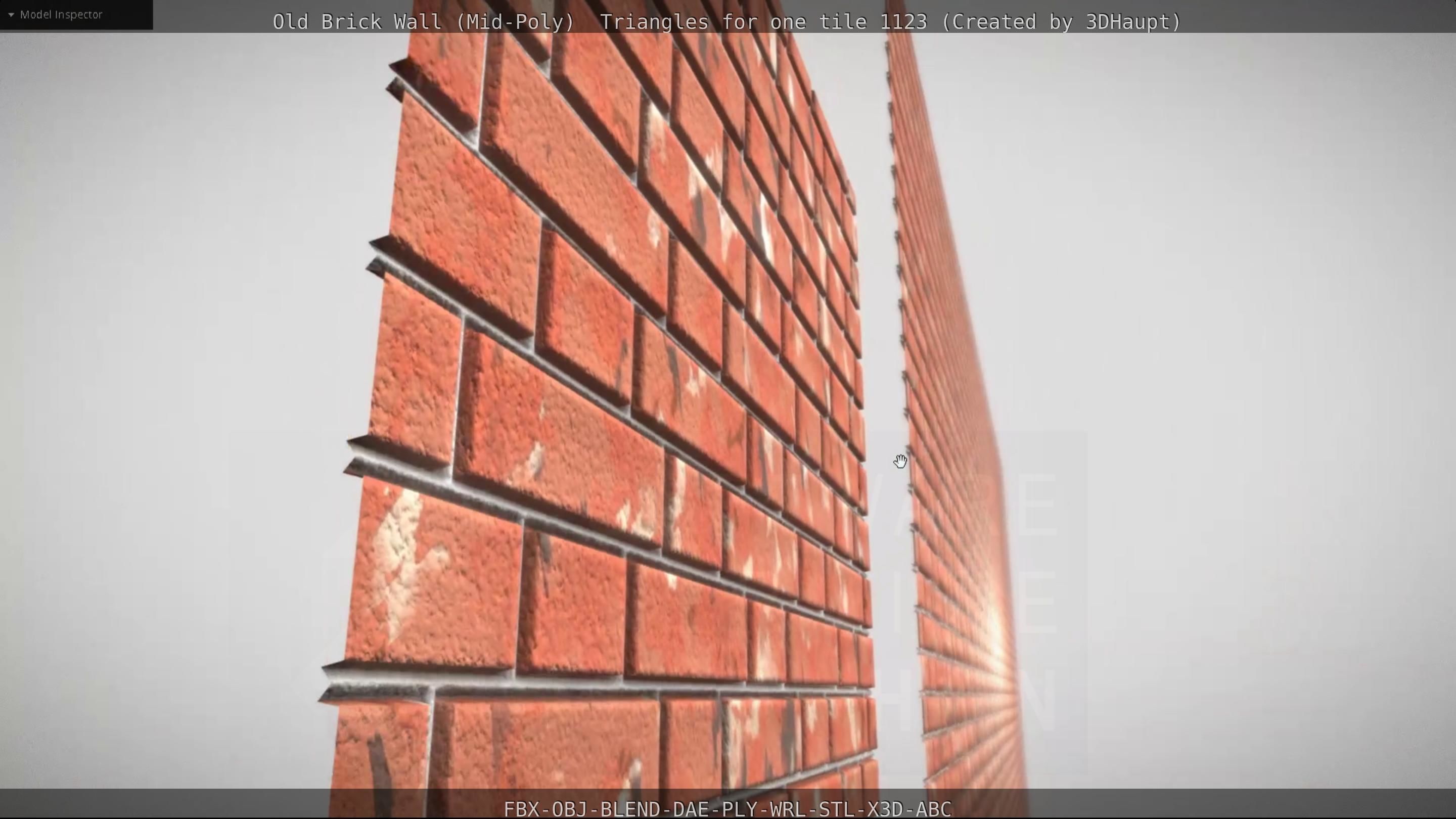 Old Brick Wall Mid-Poly Tile Low-poly 3D model_39