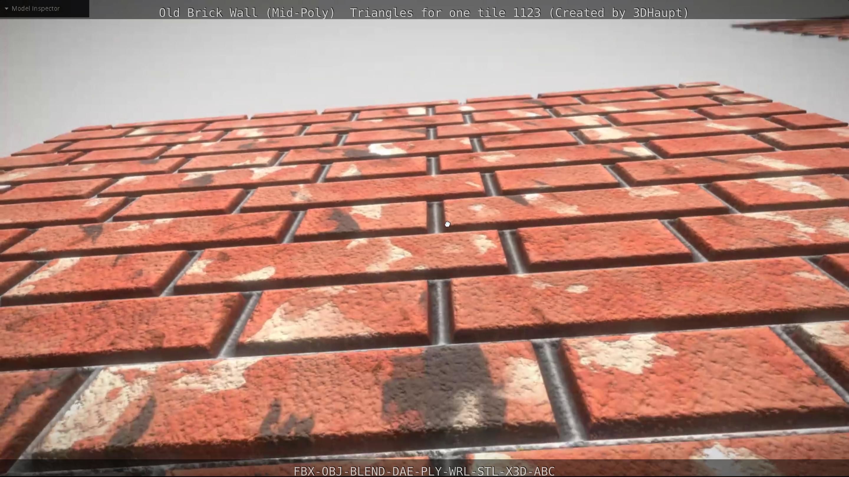 Old Brick Wall Mid-Poly Tile Low-poly 3D model_41