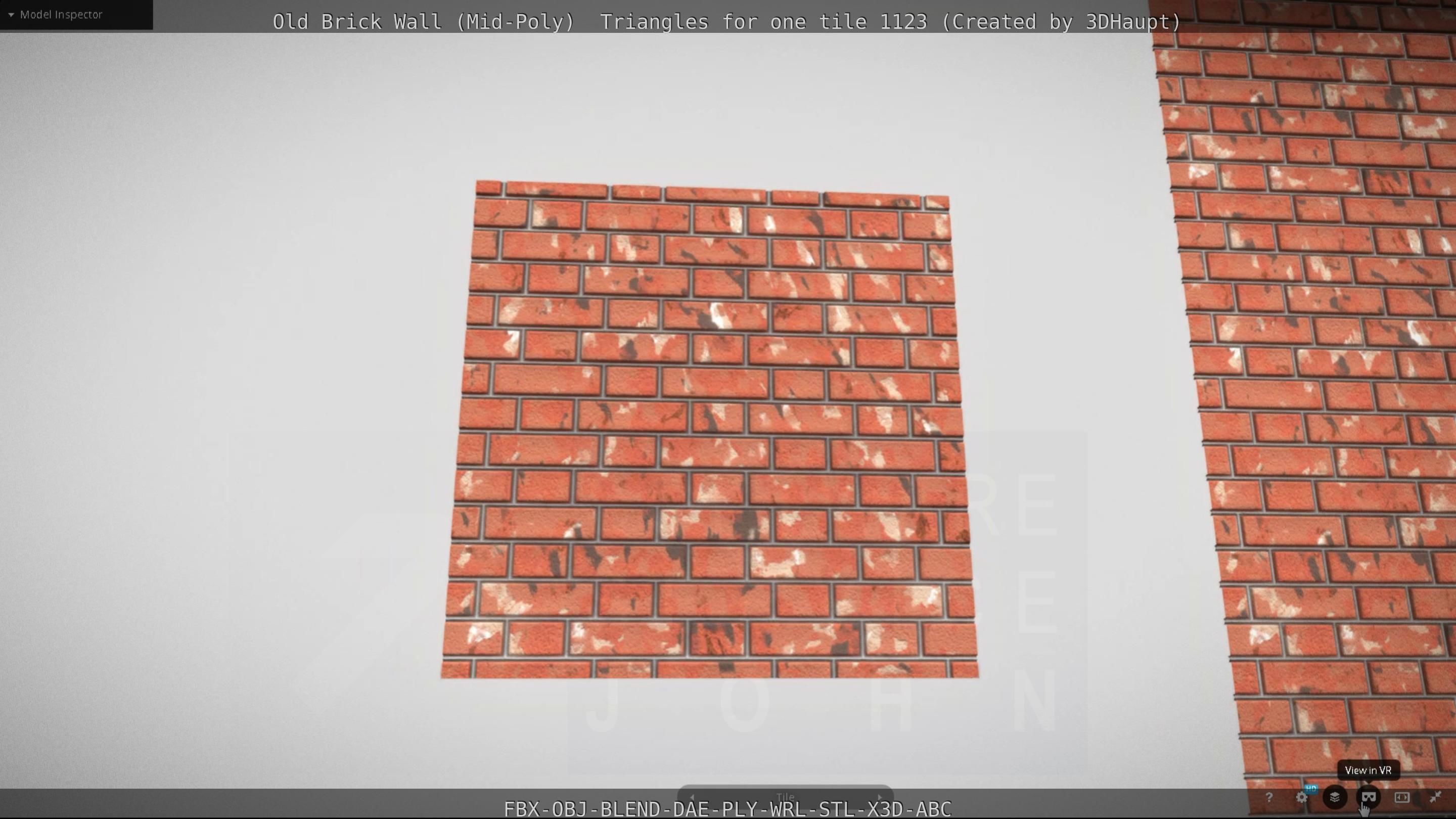 Old Brick Wall Mid-Poly Tile Low-poly 3D model_55