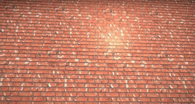 Old Brick Wall Mid-Poly Tile Low-poly 3D model